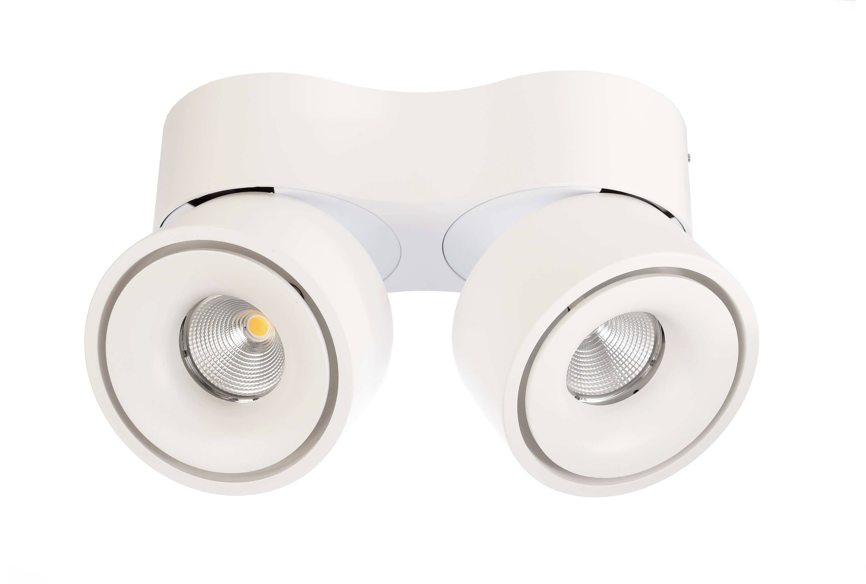 Deko Light Uni II Double Deckenaufbauleuchte LED fest eingebaut 20W EEK: G (A - G) Warmweiß Signalweiß (RAL 9003)