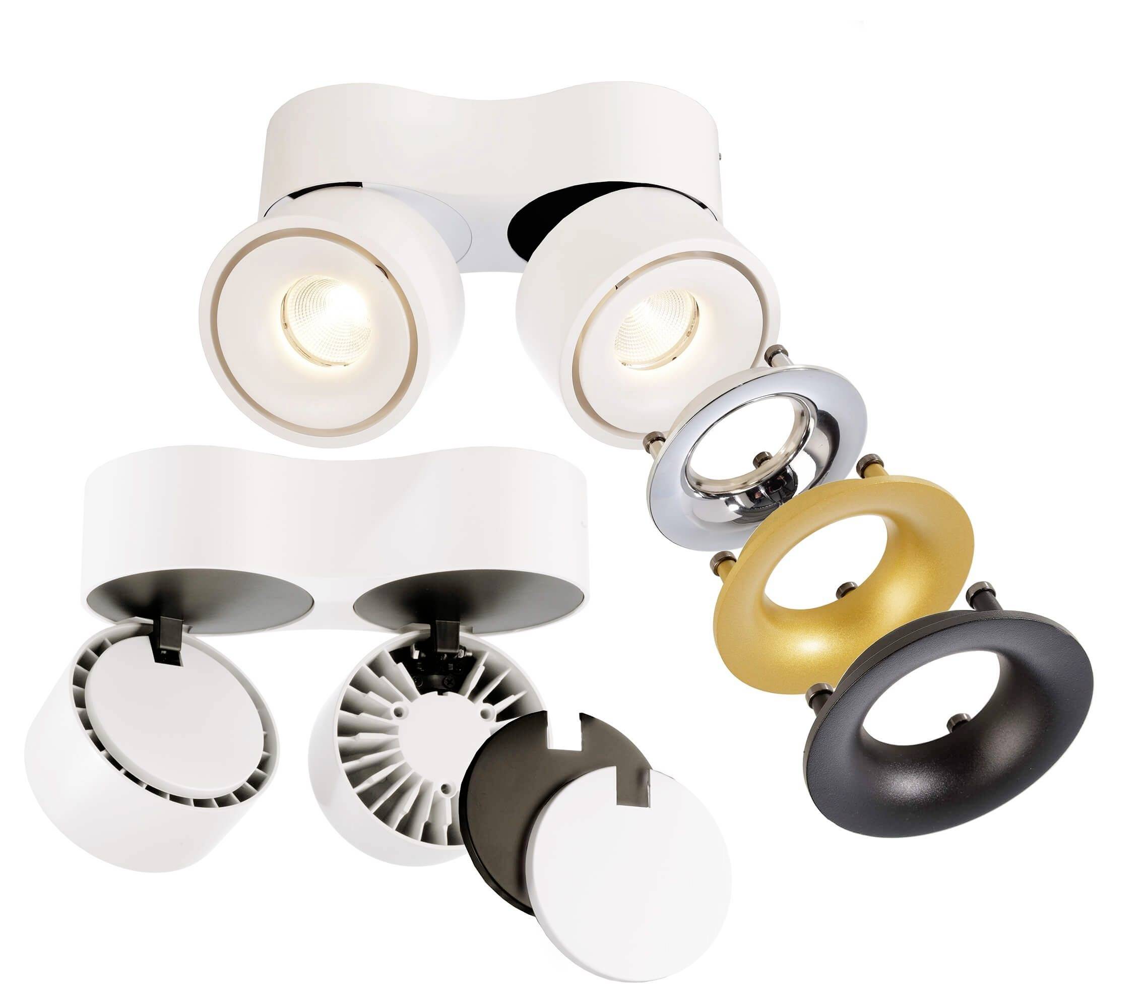 Deko Light Uni II Double Deckenaufbauleuchte LED fest eingebaut 20W EEK: G (A - G) Warmweiß Signalweiß (RAL 9003)