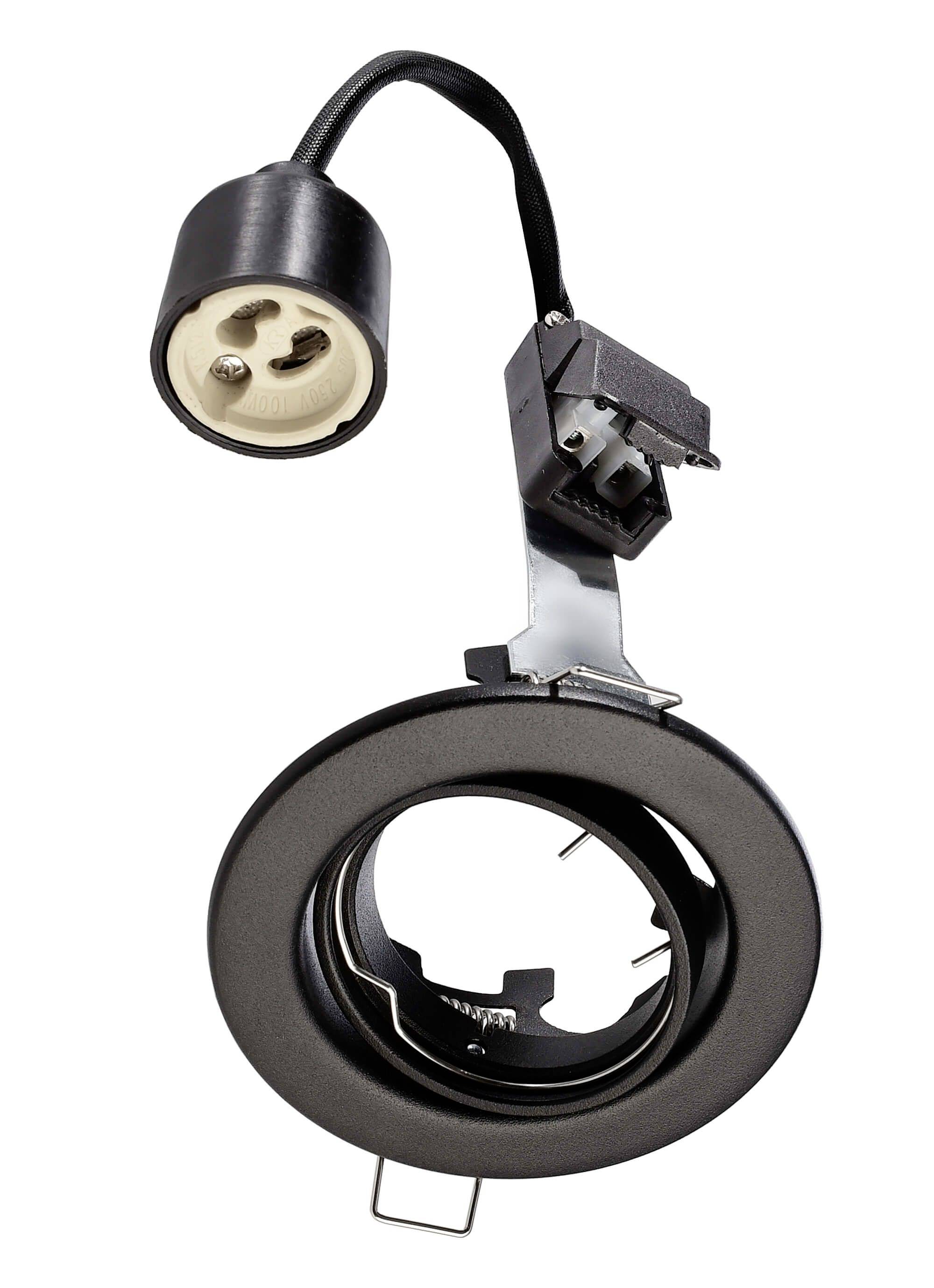 Deko Light Einauring 89 GU10 110037 Deckeneinbauring LED, Halogen GU10 35W Signal-Schwarz