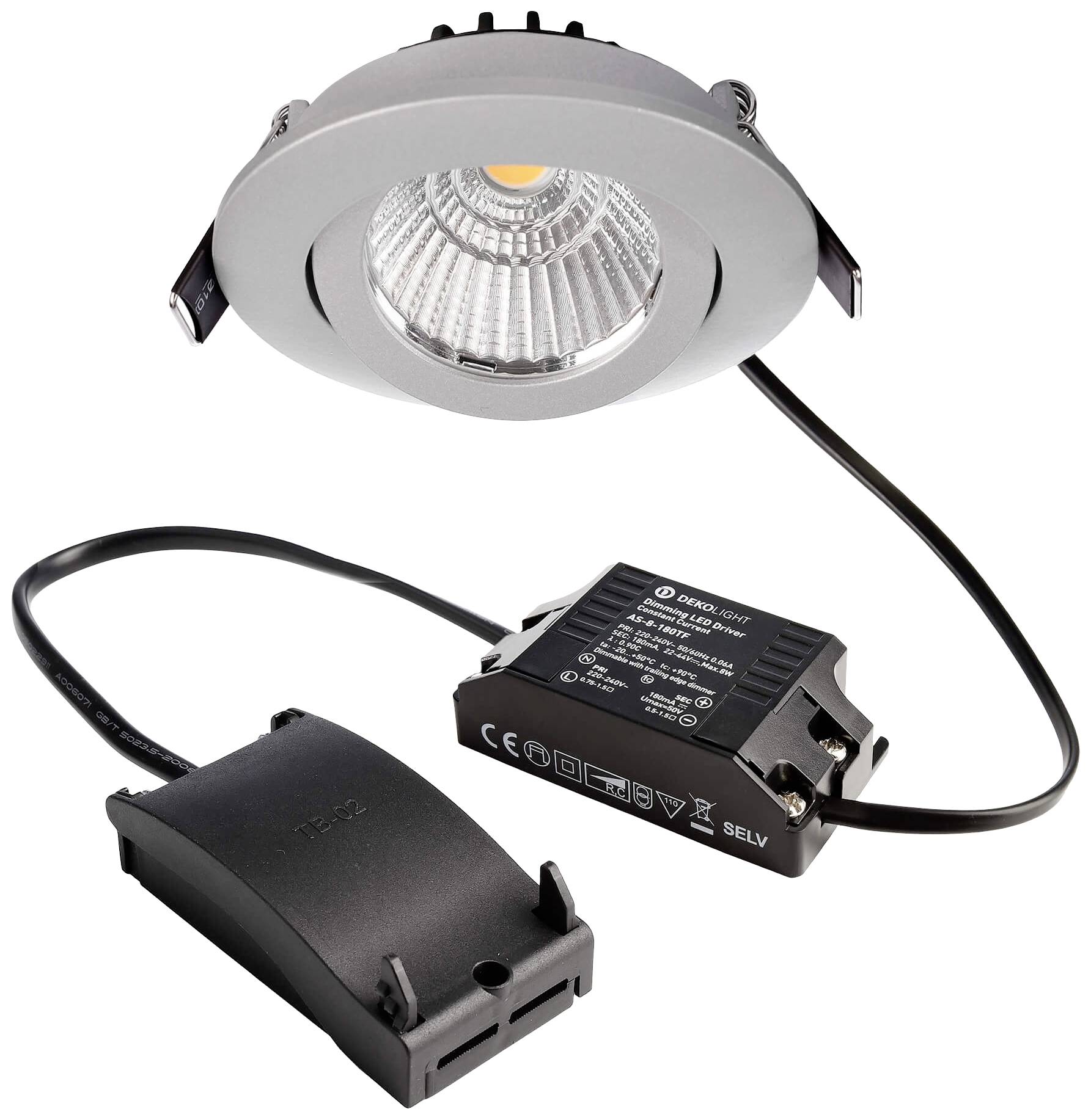 Deko Light 565356 Dione LED-Einbauleuchte EEK: F (A - G) LED fest eingebaut 8.50W Silber-Grau