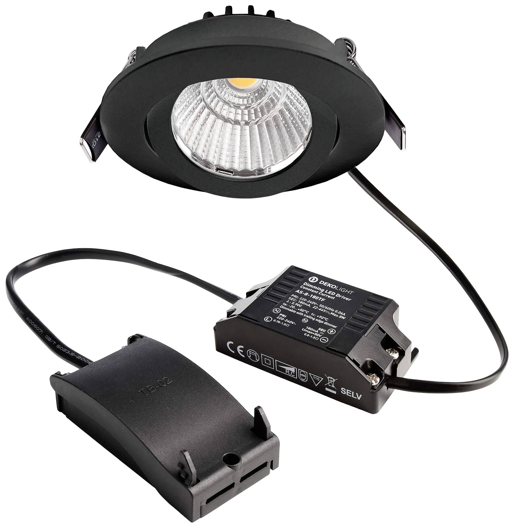 Deko Light 565357 Dione LED-Einbauleuchte EEK: F (A - G) LED fest eingebaut 8.50W Schwarz