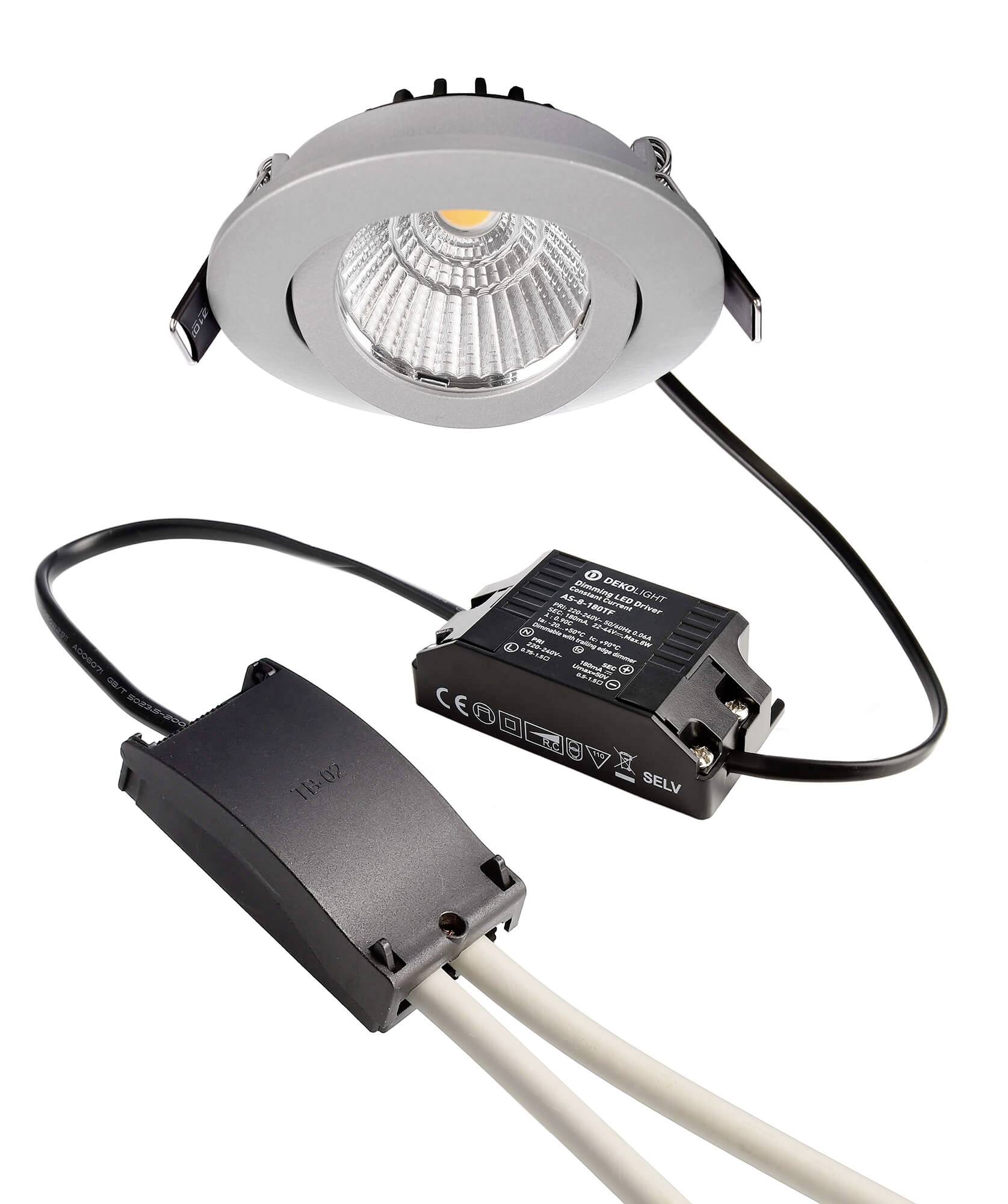 Deko Light 565359 Dione LED-Einbauleuchte EEK: F (A - G) LED fest eingebaut 8.50W Silber-Grau