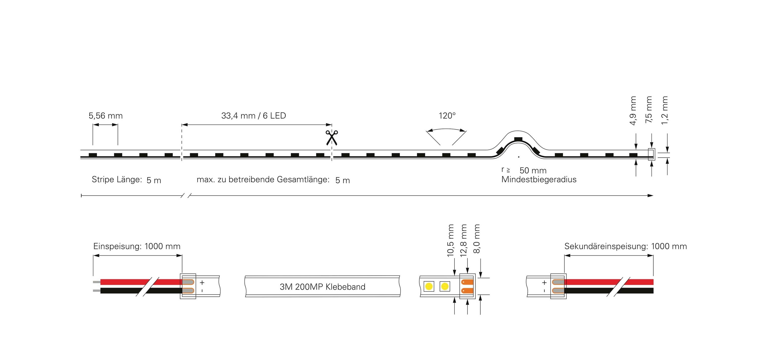 Deko Light 840187 LED-Streifen EEK: G (A - G) mit offenem Kabelende 24 V/DC 5000mm Warmweiß 5m