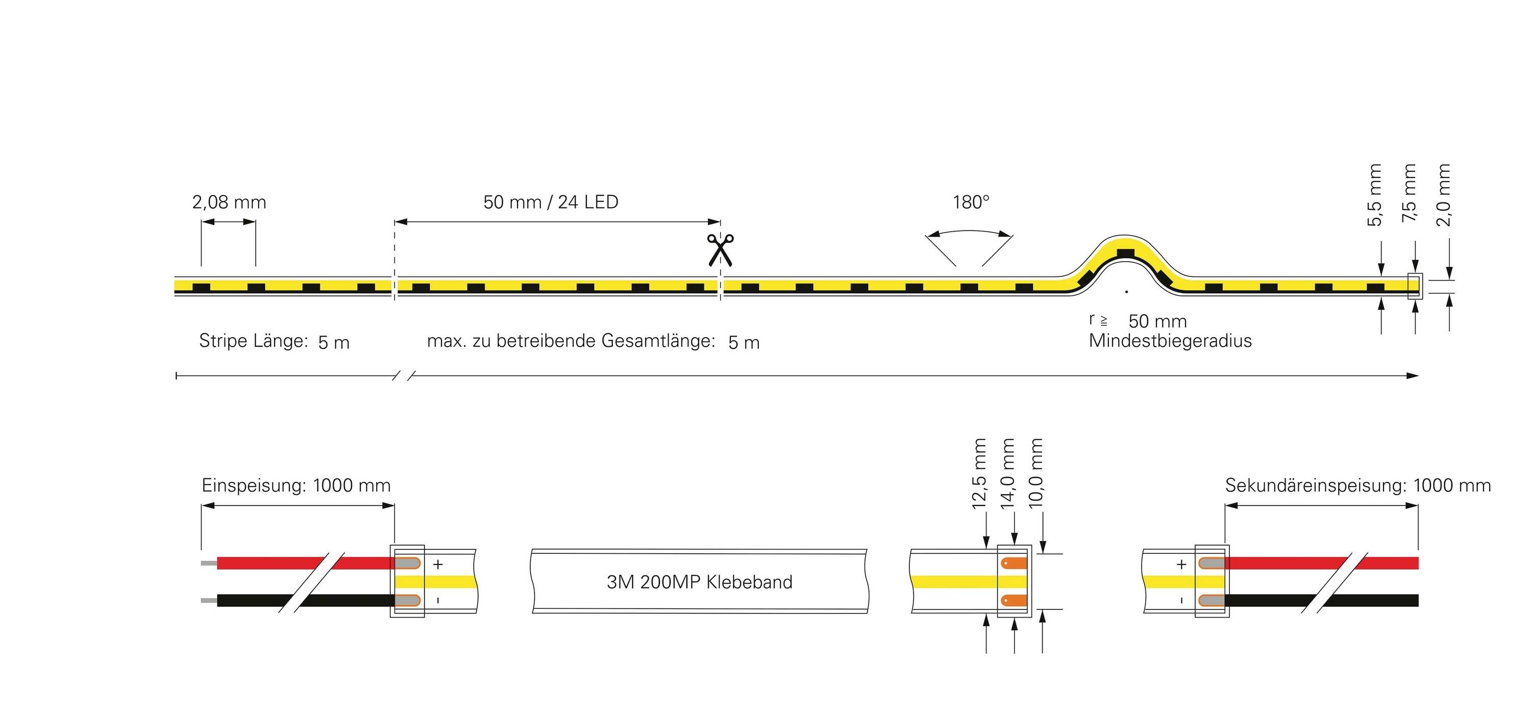Deko Light 840321 LED-Streifen EEK: G (A - G) mit offenem Kabelende 24 V/DC 5000mm Warmweiß 5m