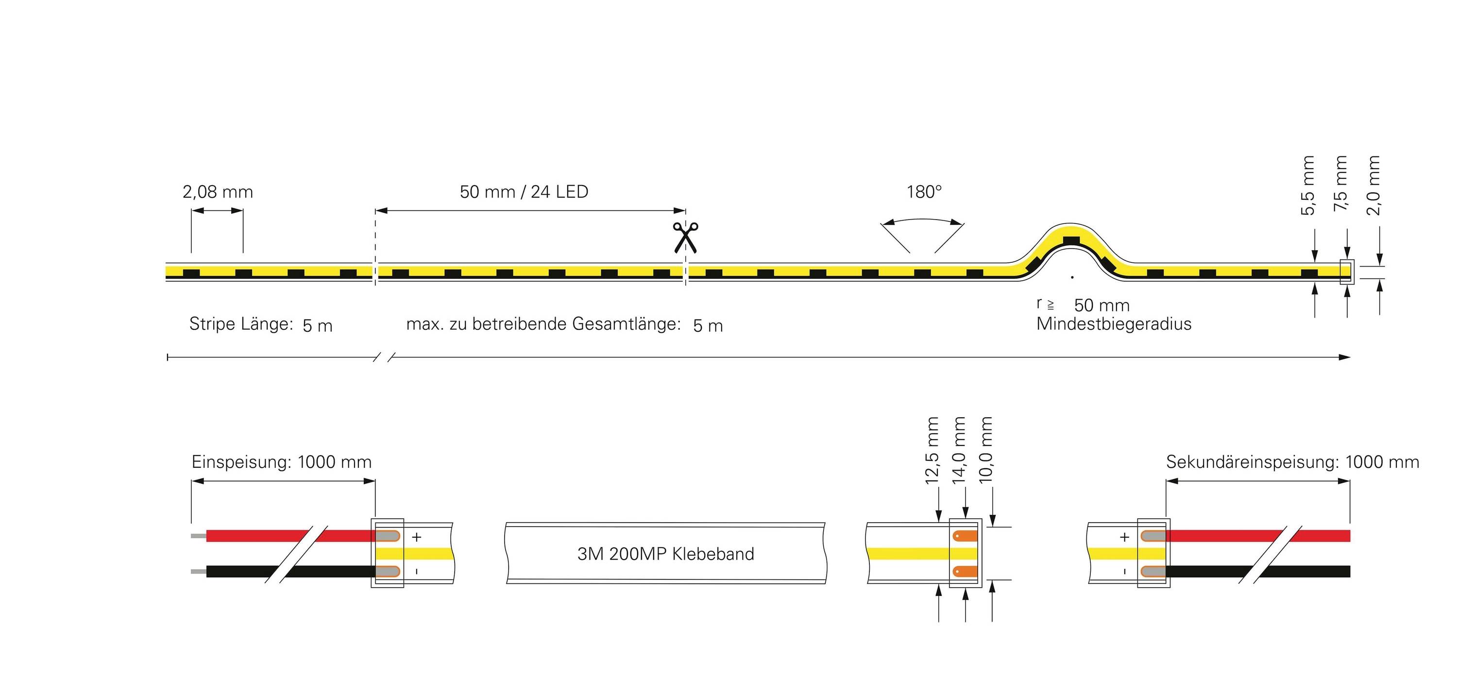Deko Light 840322 LED-Streifen EEK: G (A - G) mit offenem Kabelende 24 V/DC 5000mm Neutralweiß 5m