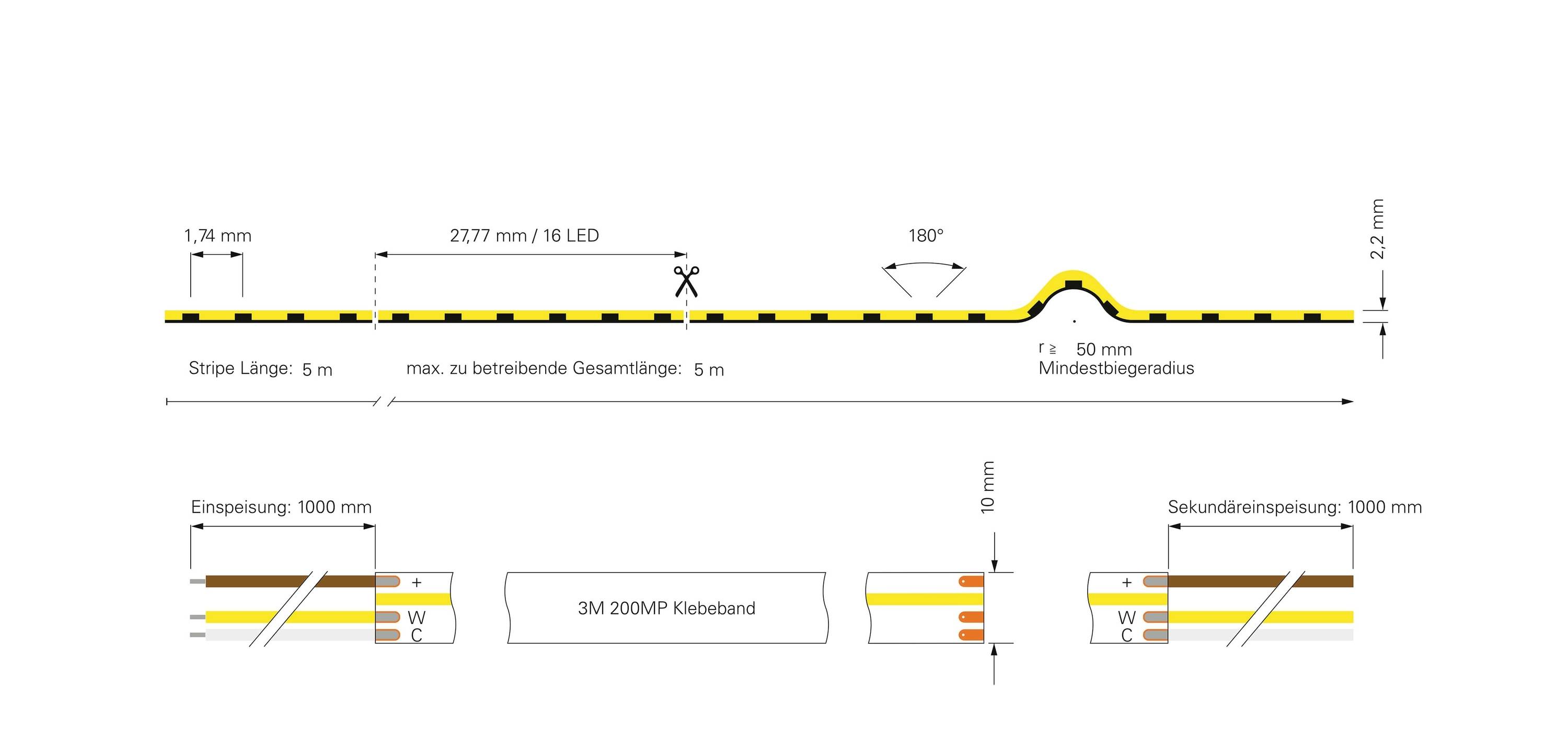 Deko Light 840374 LED-Streifen EEK: E (A - G) mit offenem Kabelende 24 V/DC 5000mm Warmweiß, Kaltweiß 5m