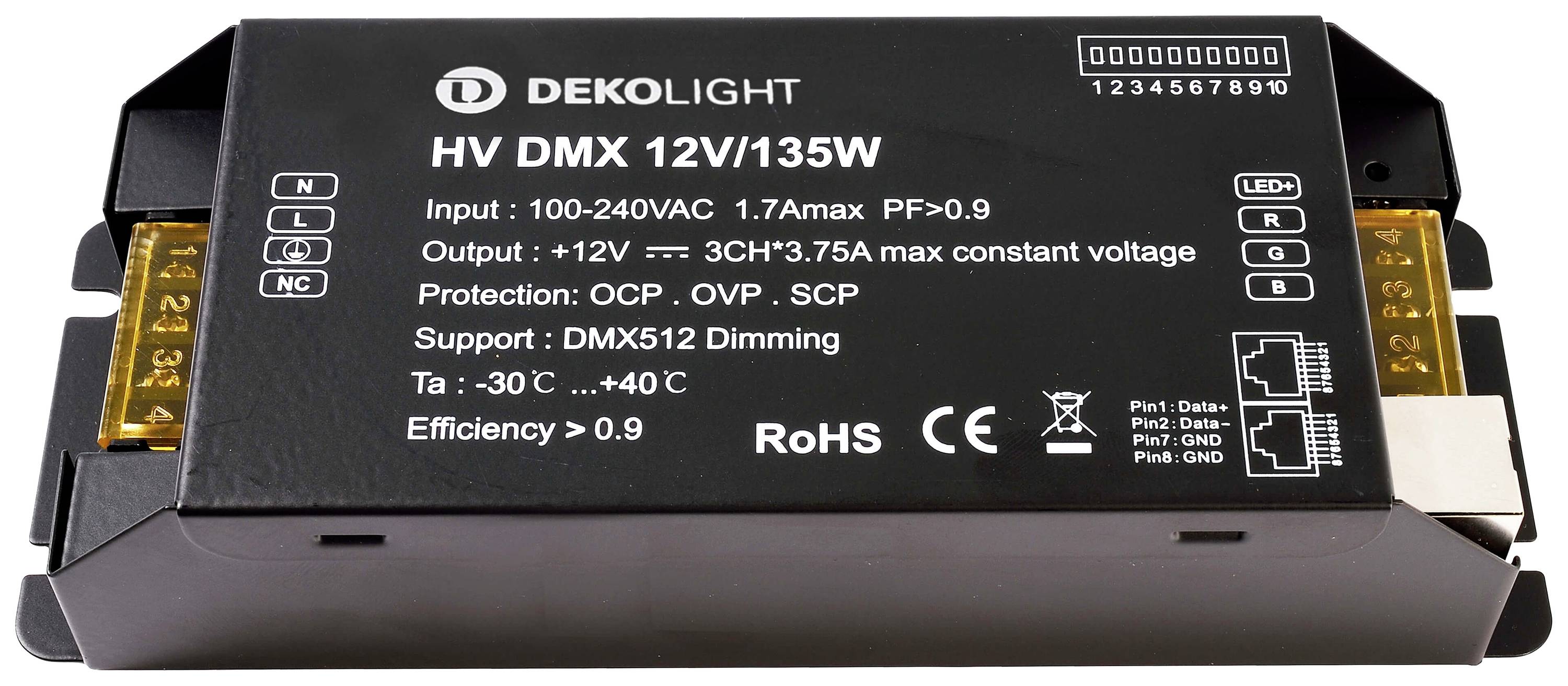 Deko Light BASIC, DIM, CV, HV DMX LED-Trafo Konstantspannung 0mA - 11.25A 12 V/DC 1St.