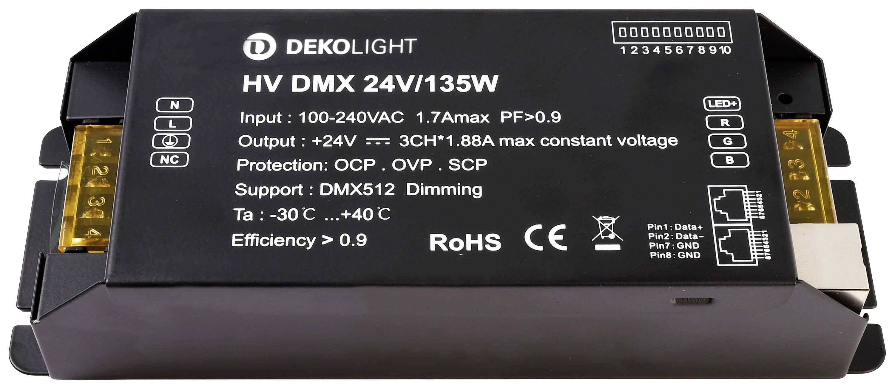 Deko Light BASIC, DIM, CV, HV DMX LED-Trafo Konstantspannung 0mA - 5.63A 24 V/DC 1St.