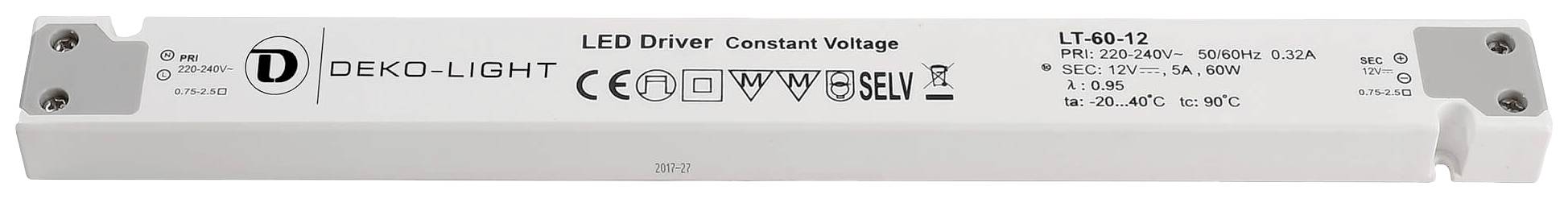 Deko Light LONG-FLAT, CV LED-Trafo Konstantspannung 0mA - 5A 12 V/DC 1St.