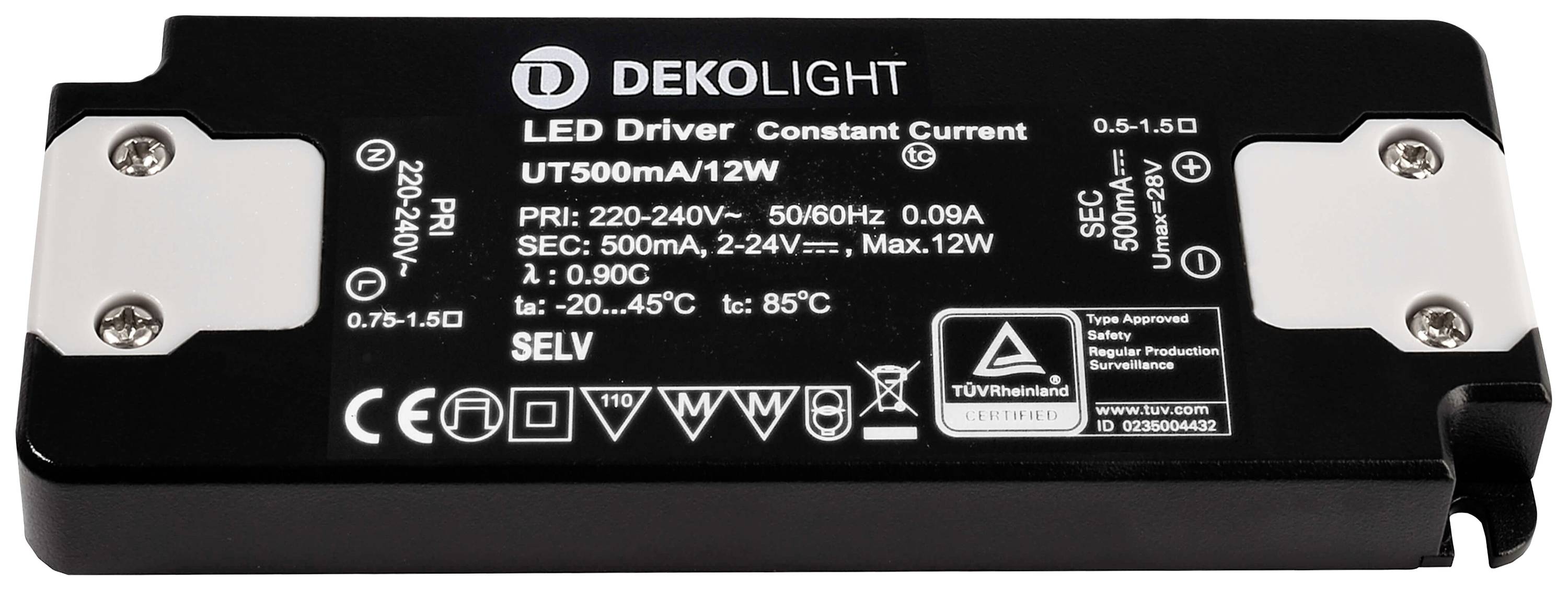 Deko Light FLAT, CC, UT LED-Treiber Konstantstrom 12W 0.50A 2 - 24 V/DC 1St.