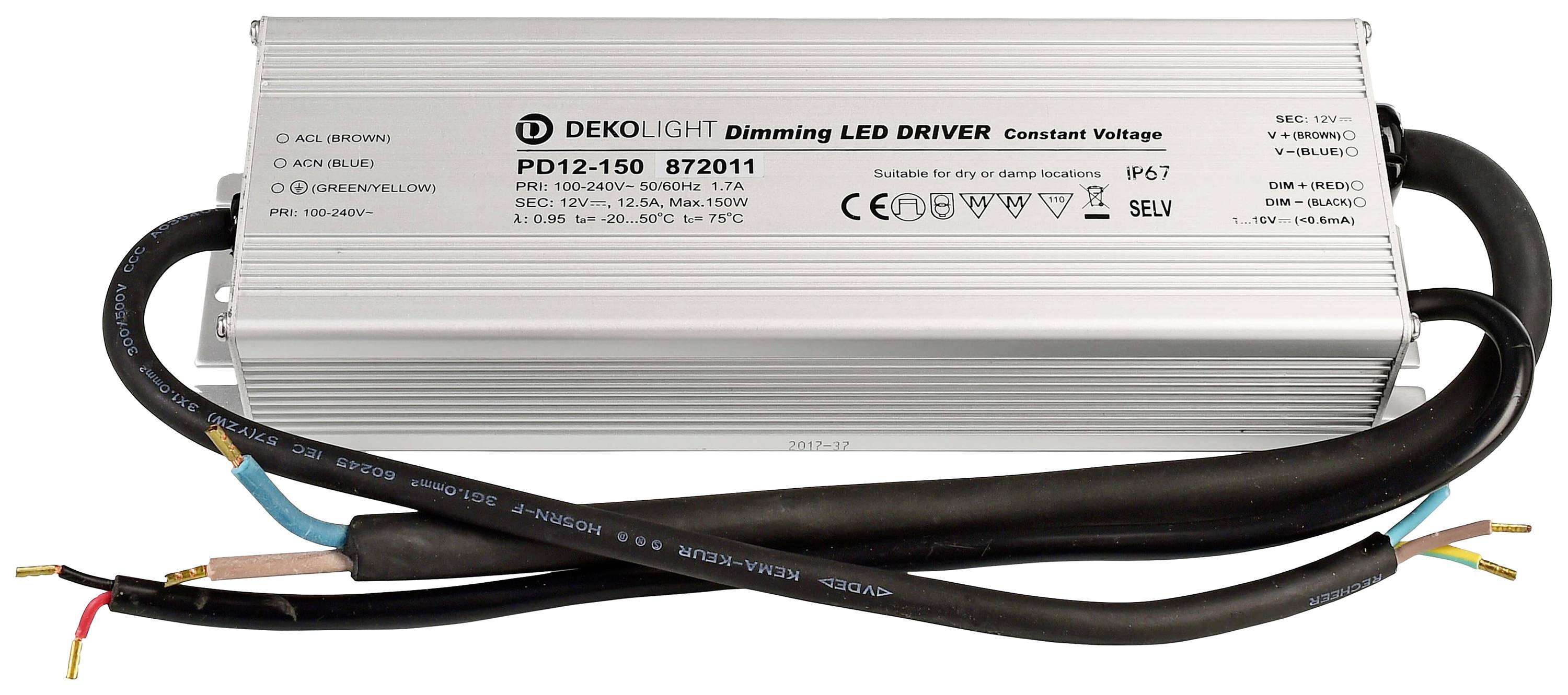 Deko Light IP, DIM, CV, PD LED-Trafo Konstantspannung 0mA - 12.50A 12 V/DC 1St.