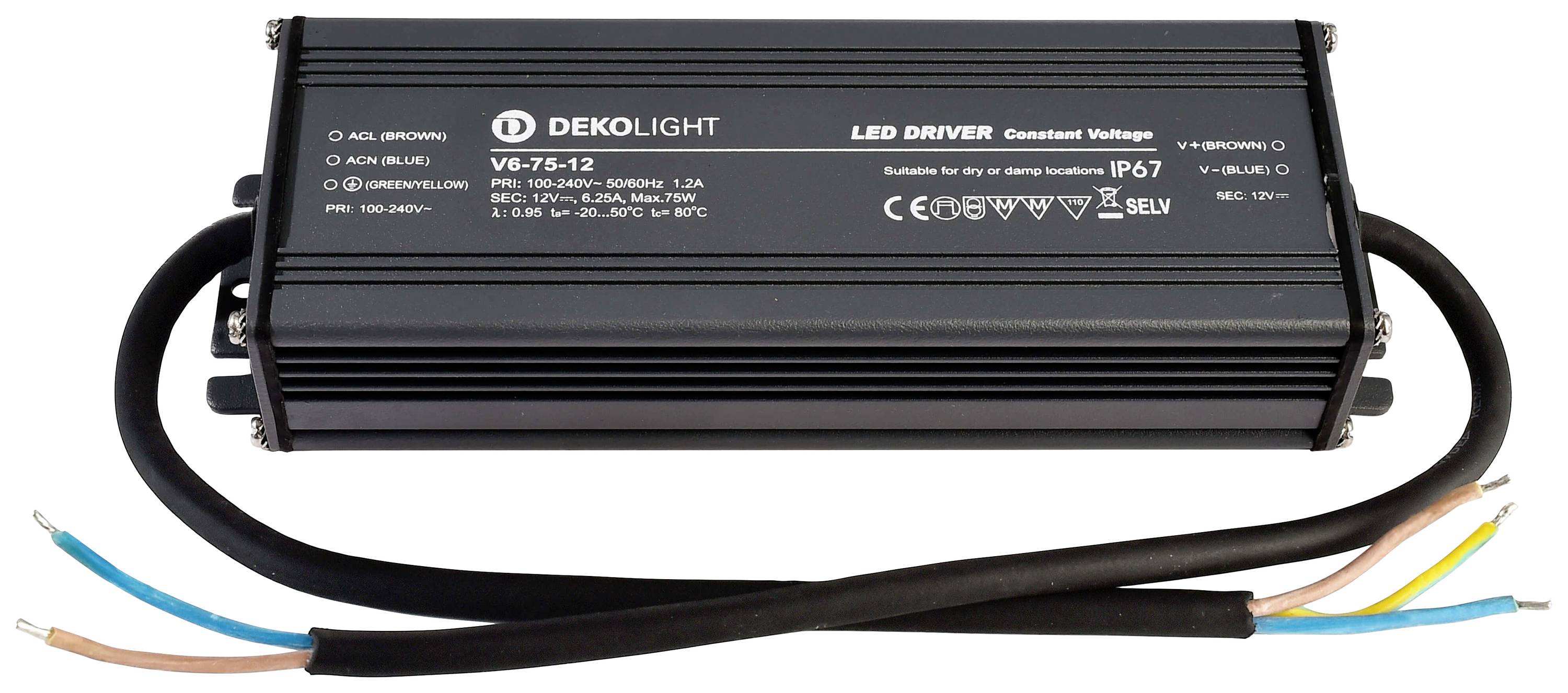 Deko Light IP, CV, V LED-Trafo Konstantspannung 0mA - 6.25A 12 V/DC 1St.