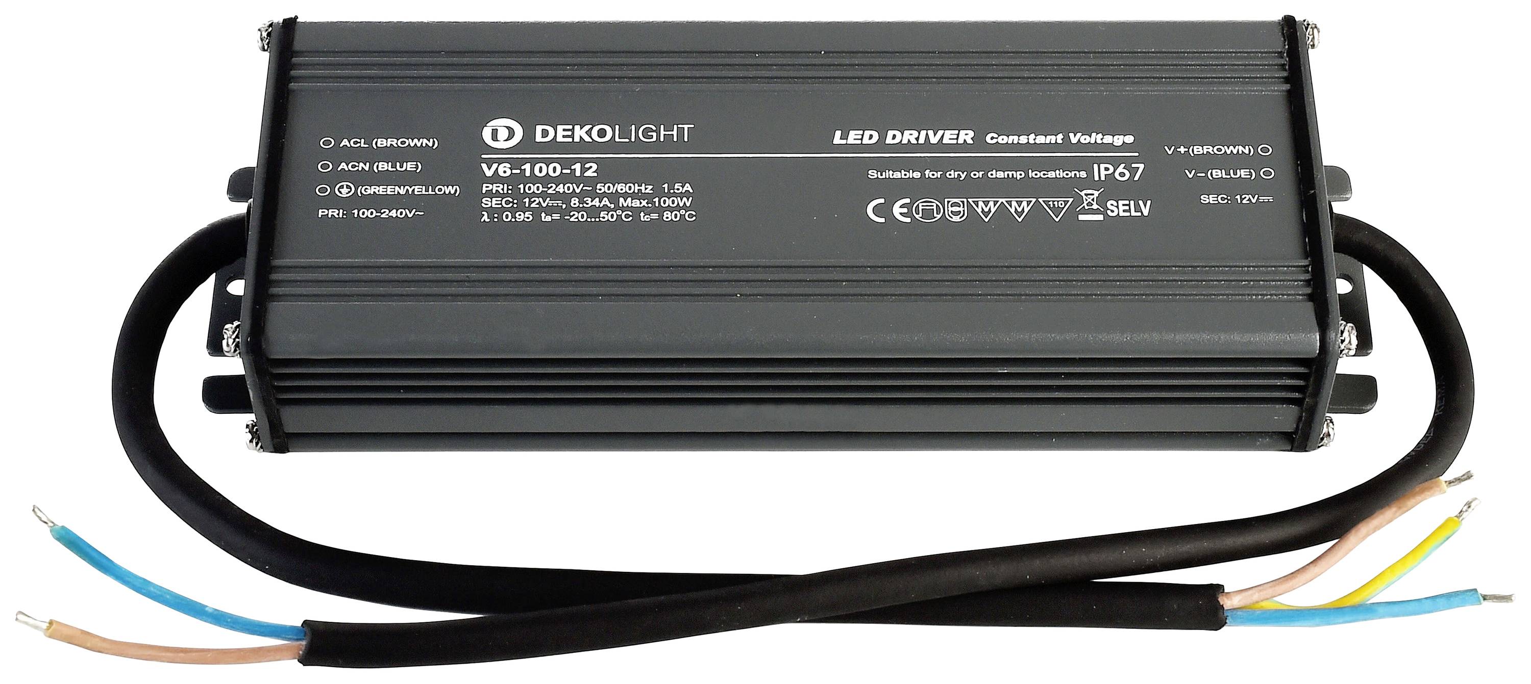 Deko Light IP, CV, V LED-Trafo Konstantspannung 0mA - 8.34A 12 V/DC 1St.