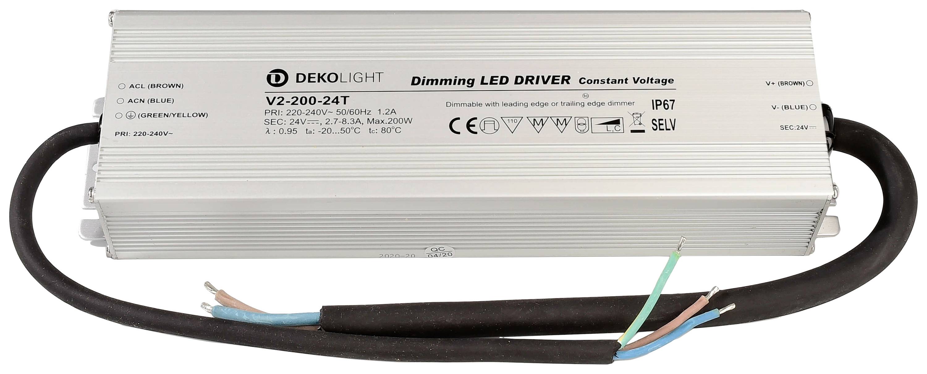 Deko Light IP, DIM CV LED-Trafo Konstantspannung 200W 2700mA - 8.30A 24 V/DC 1St.