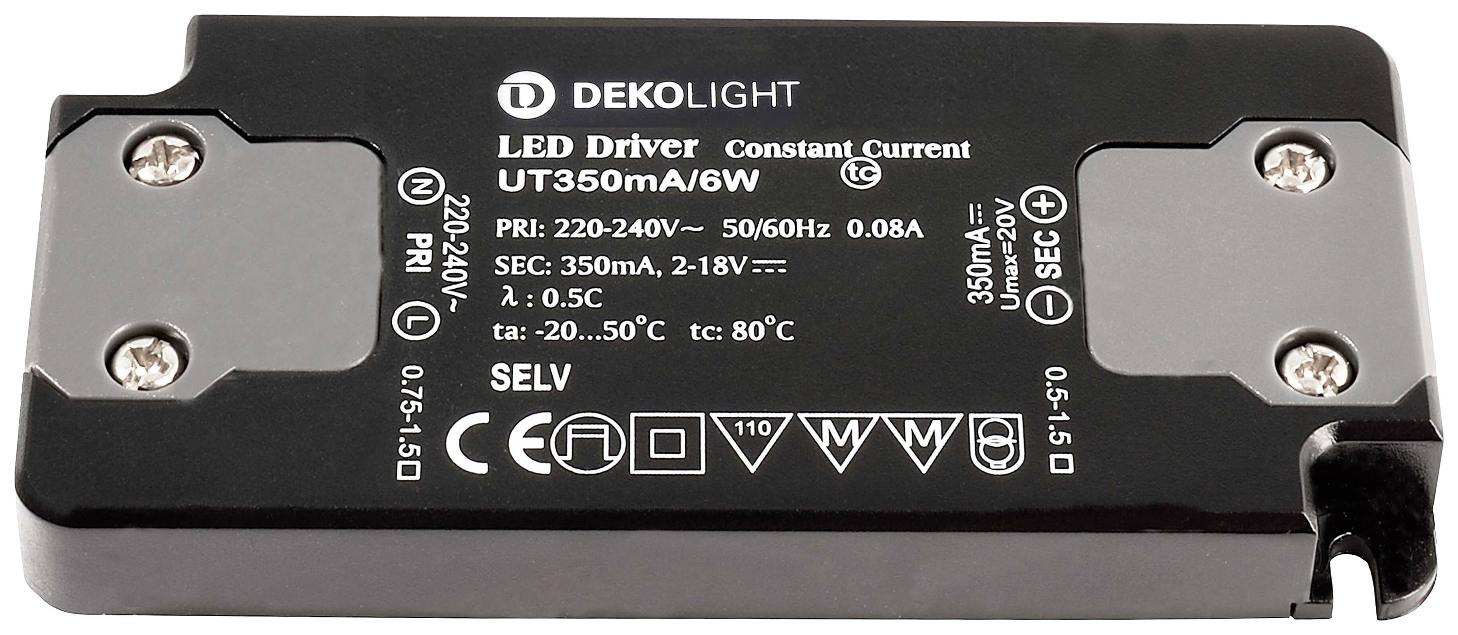 Deko Light FLAT, CC, UT LED-Treiber Konstantstrom 6W 0.35A 2 - 18 V/DC 1St.