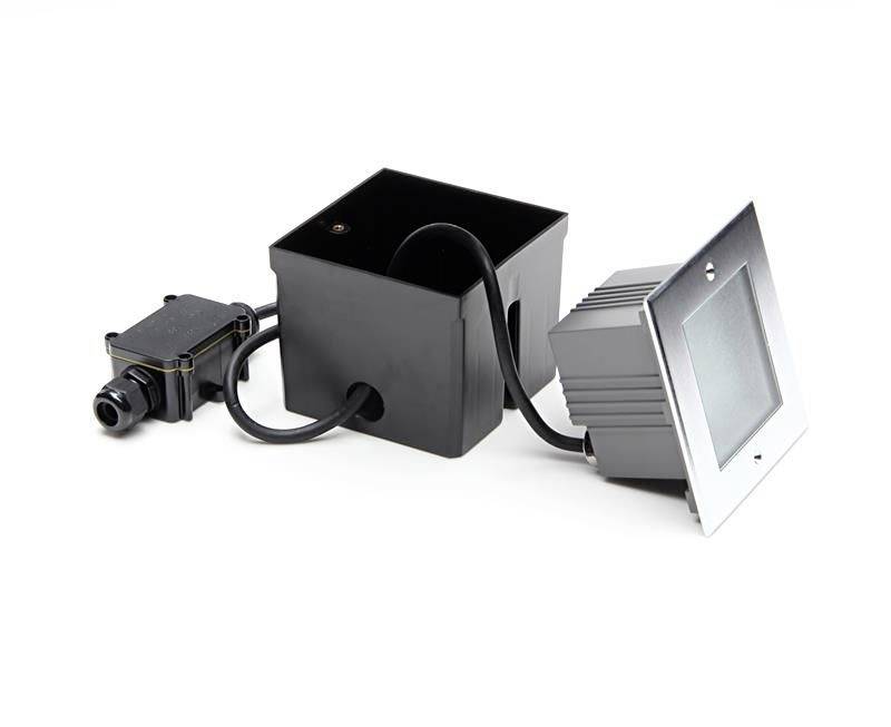 LED Bodeneinbauleuchte Square II in Silber 2,2W 3000K IP67