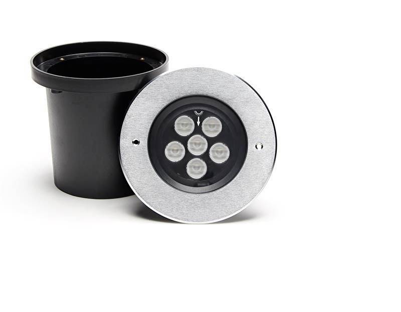 LED Bodeneinbauleuchte IV in Silber und Transparent 14W 800lm IP67