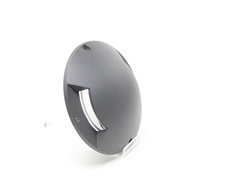 LED Bodenaufbauleuchte Helios II in Dunkelgrau und Transparent 2W 65lm IP67