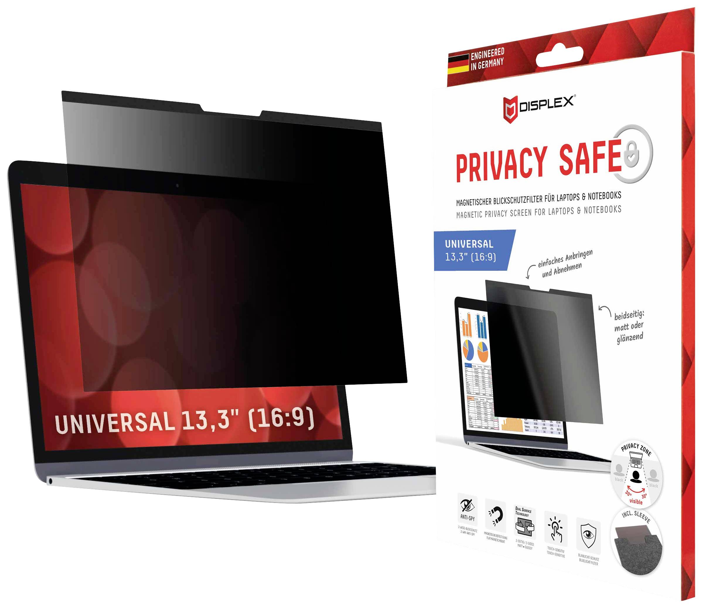 DISPLEX Privacy Safe Blickschutzfolie Notebook 33,8 cm (13,3") Bildformat: 16:9 01760