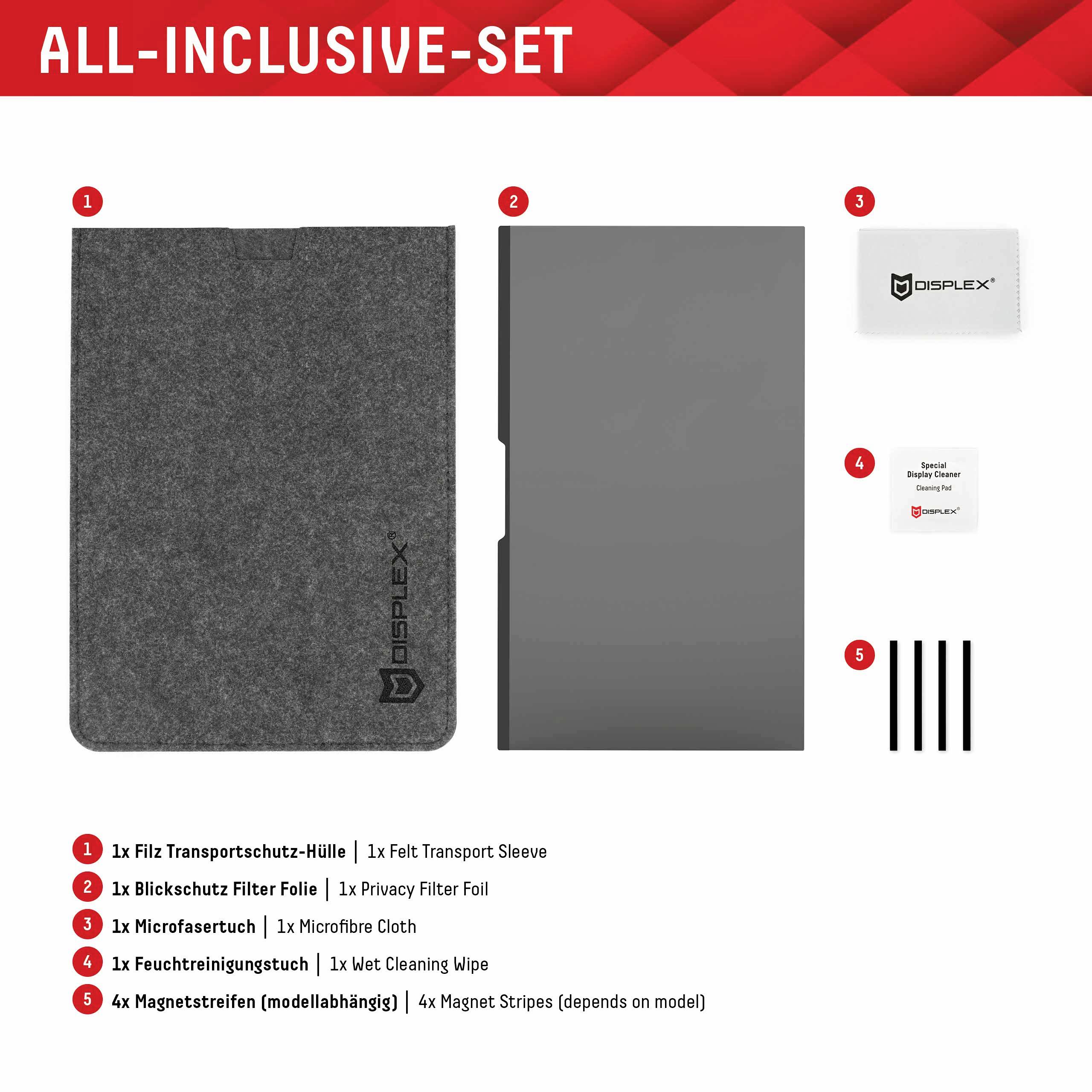 DISPLEX Privacy Safe Blickschutzfolie Notebook 39,6cm (15,6") Bildformat: 16:9 01763 Universal