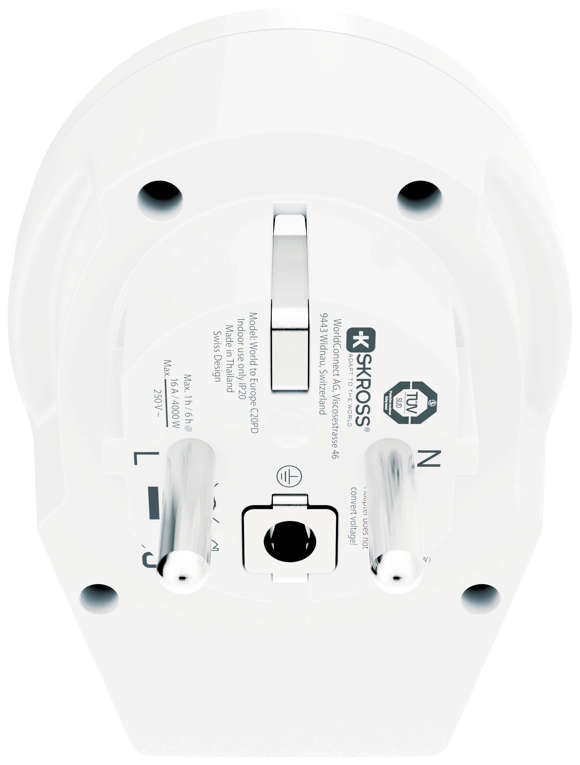 Skross 1.500290 Reiseadapter Country Adapter World to Europe USB C20PD