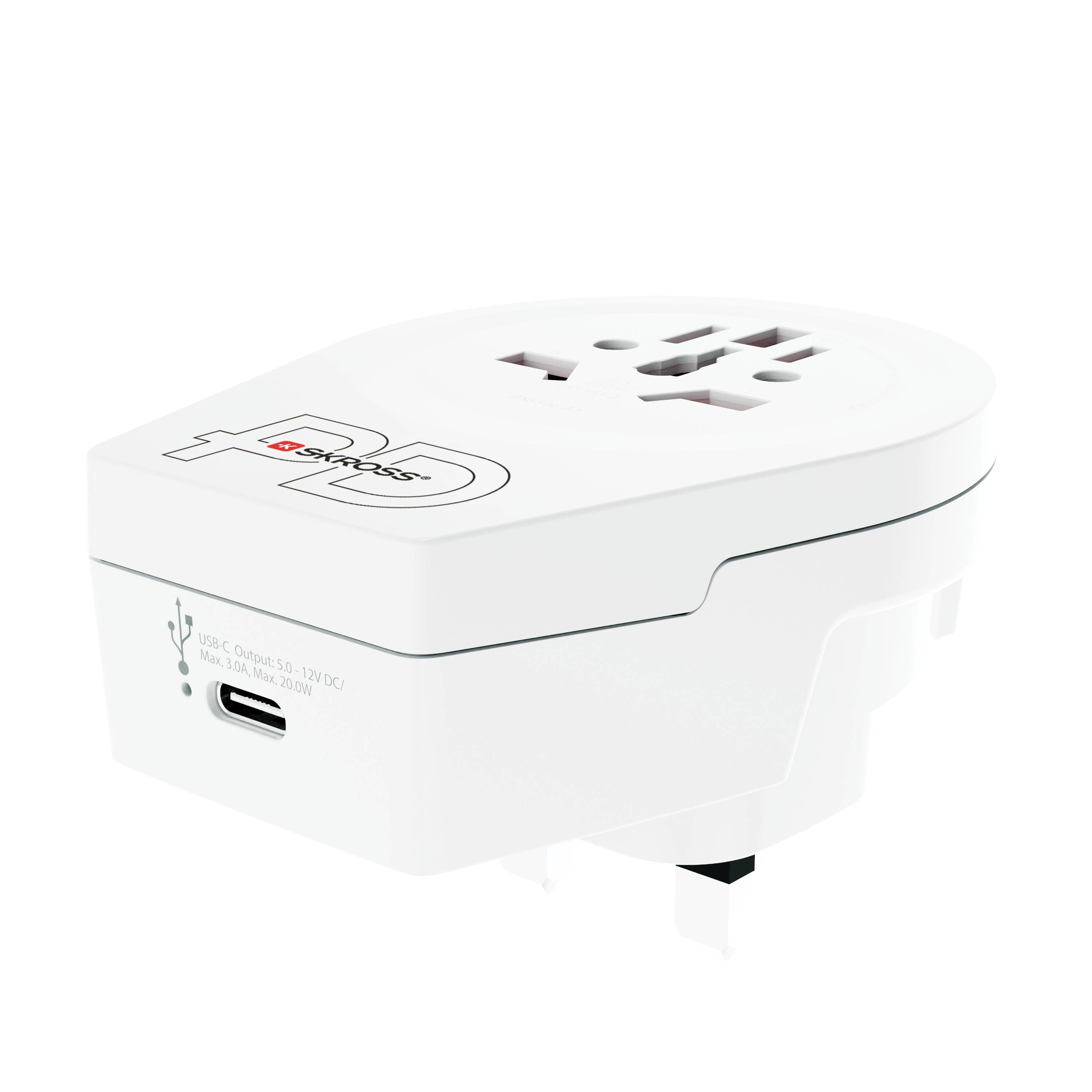 Skross 1.500291 Reiseadapter Country Adapter World to UK USB C20PD