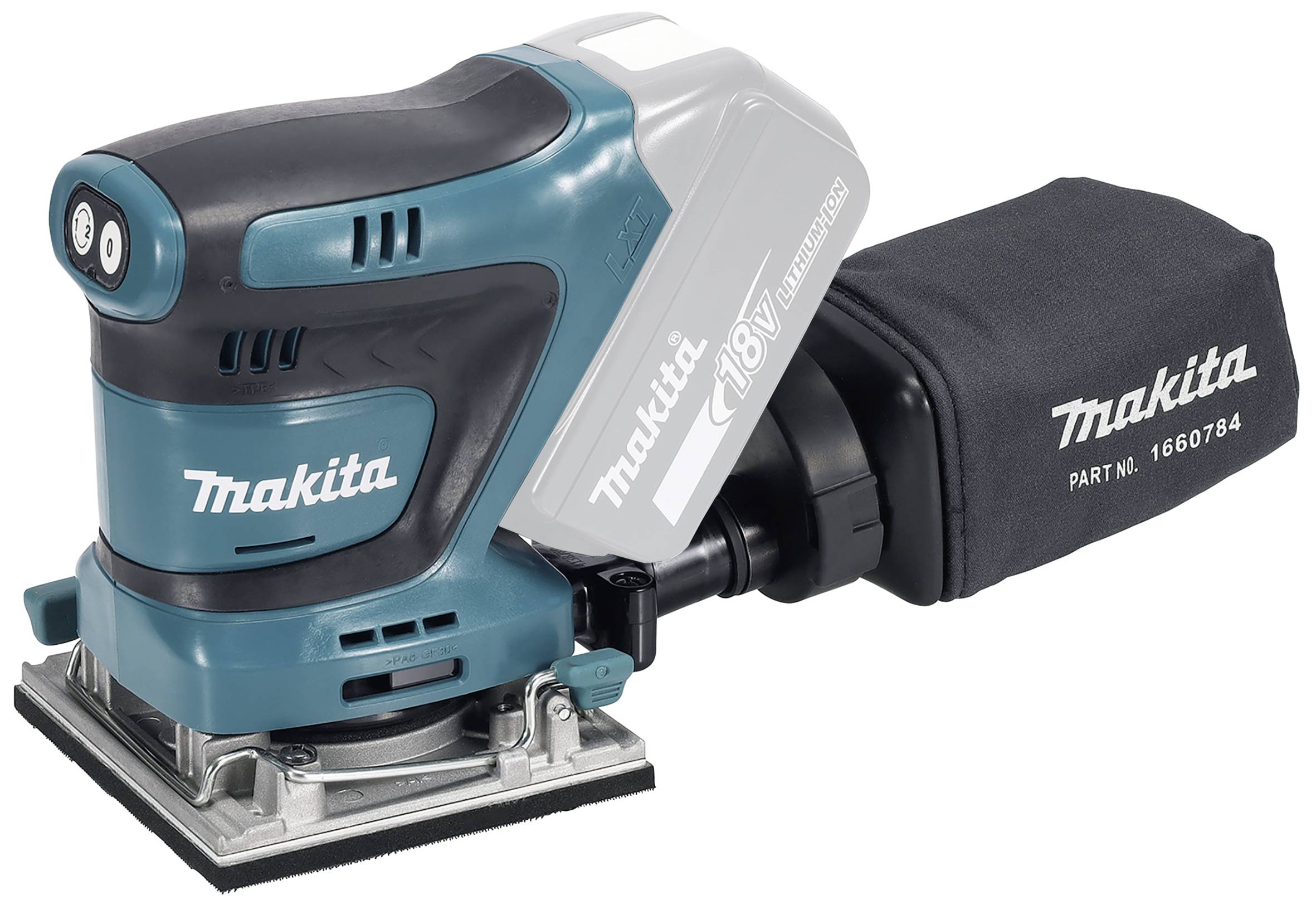 Makita DBO484Z Akku-Schwingschleifer ohne Akku 18V 102 x 112mm Anzahl mitgelieferte Akkus 0