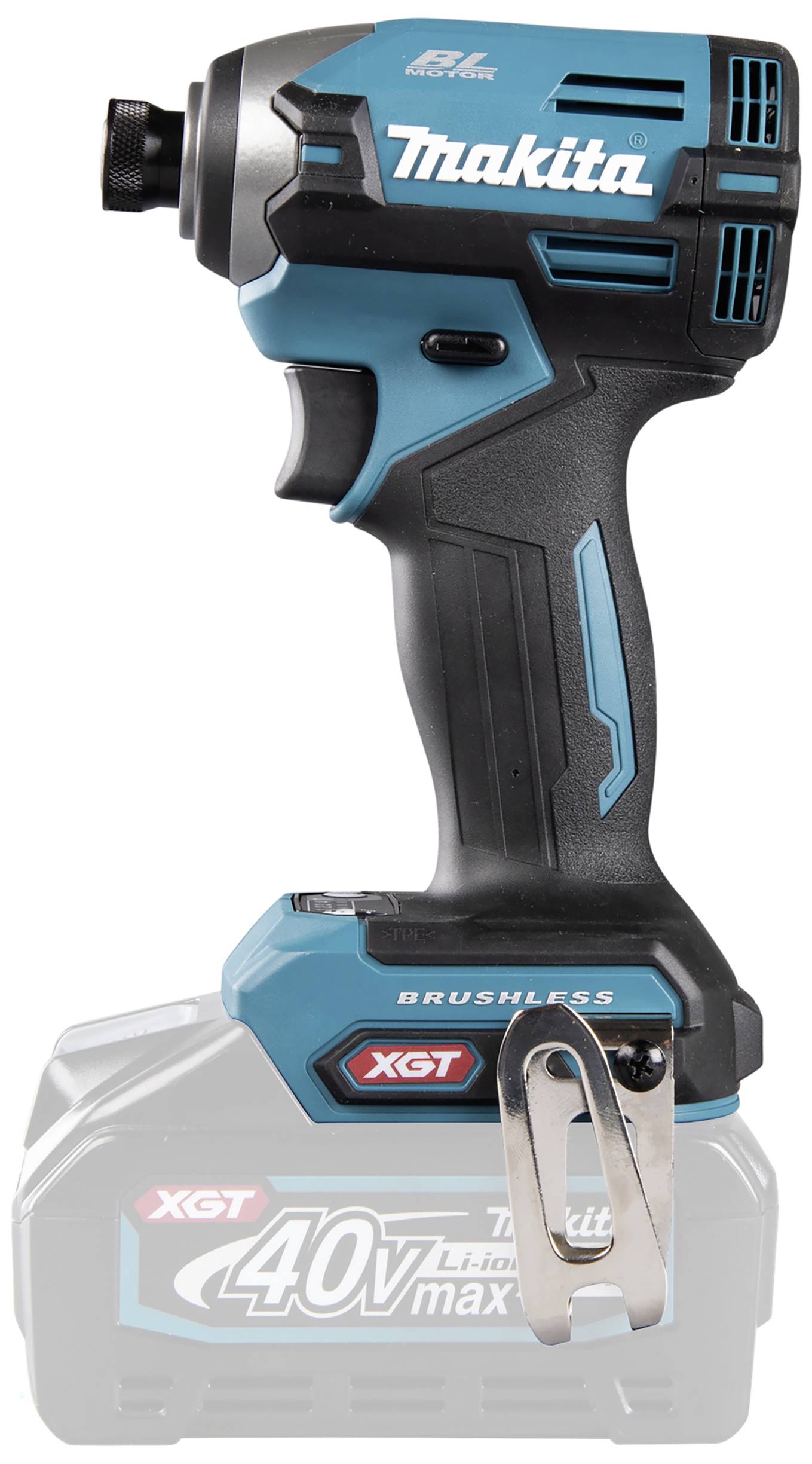 Akkuschrauber von Makita mit blauem Gehäuse, Bedienelementen und silbernem Schnellspannbohrfutter, geeignet für vielseitige Schraubarbeiten.