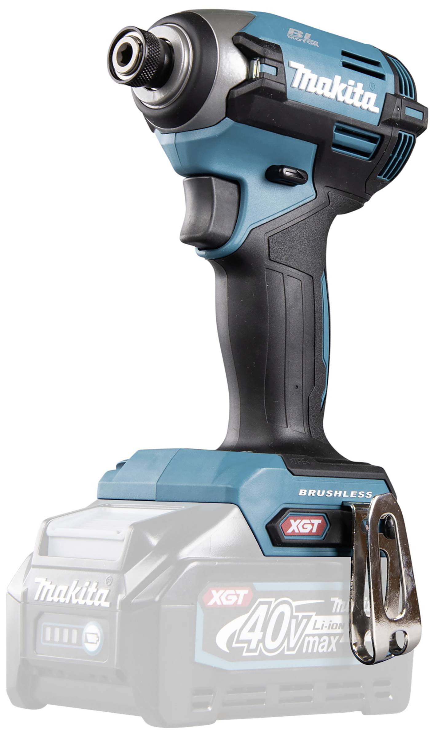 Akkuschlagschrauber von Makita in Blau und Schwarz, geeignet für handwerkliche Arbeiten. Er verfügt über eine bürstenlose Technologie.