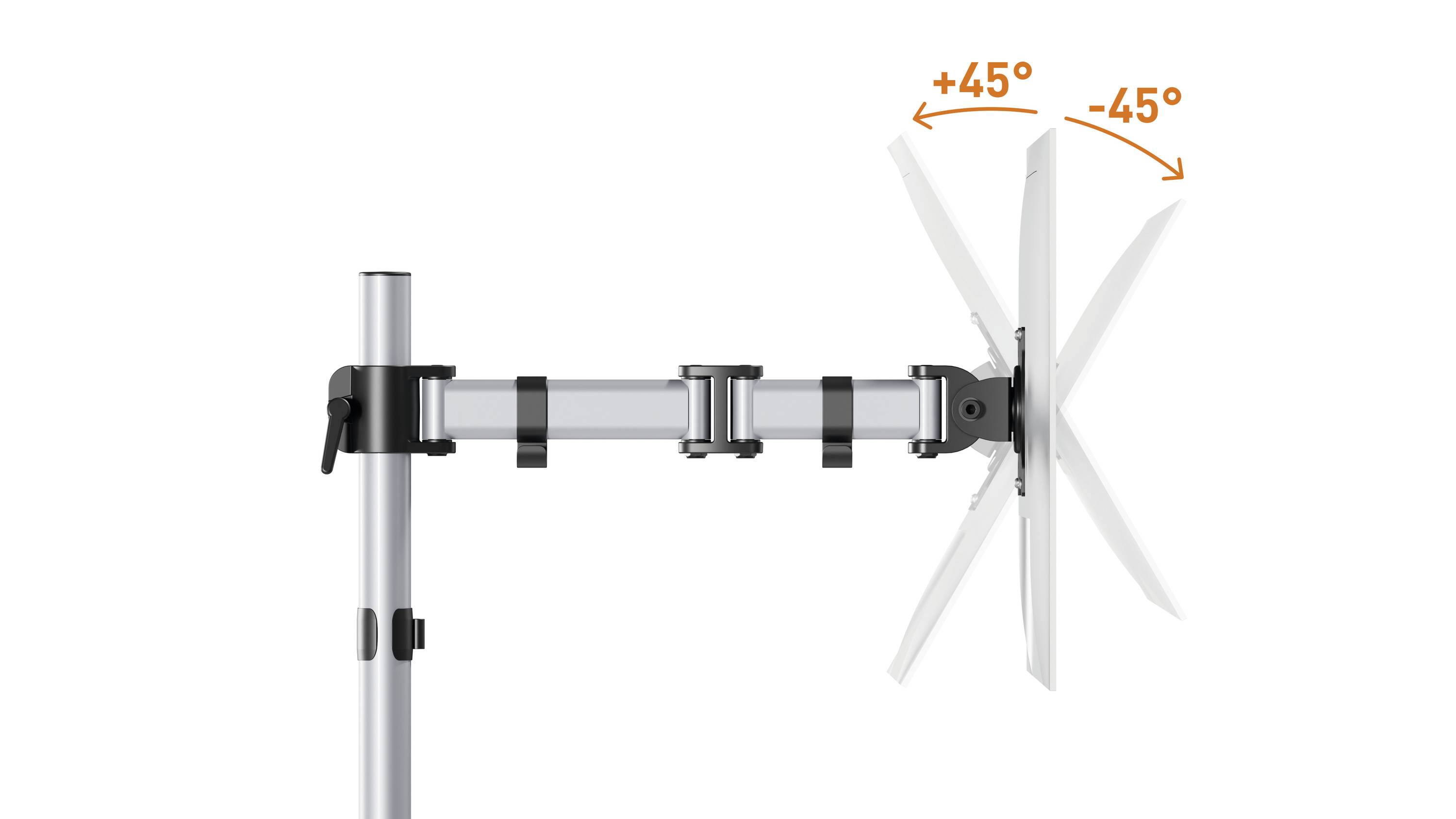 Durable SELECT 1fach Monitor-Tischhalterung 68,6 cm (27") Silber Drehbar, Höhenverstellbar, Neigbar, Schwenkbar
