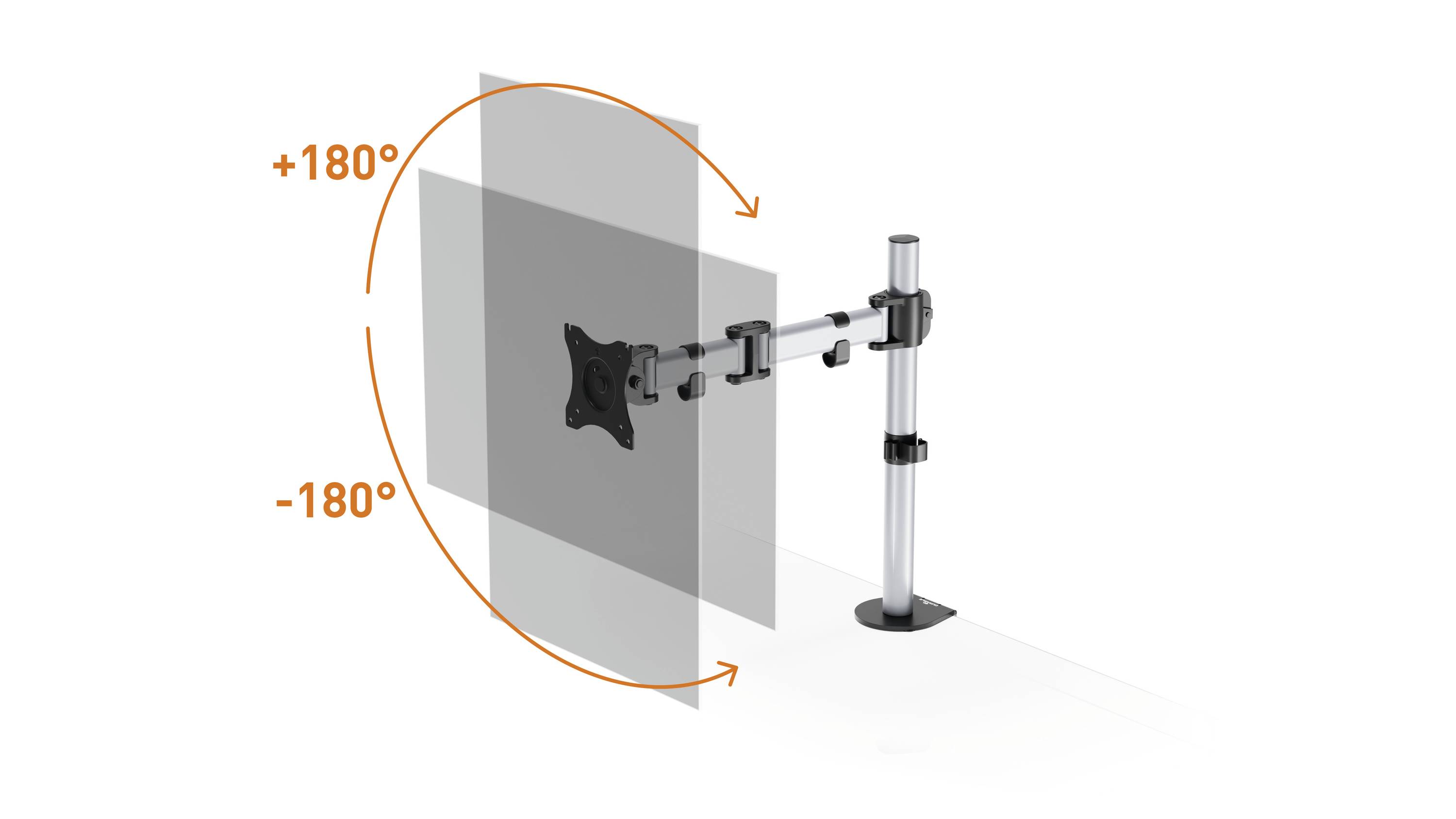 Durable Monitor-Tischhalterung SELECT 1 Display(s) 68,6 cm (27") Silber Drehbar, Höhenverstellbar, Neigbar, Schwenkbar