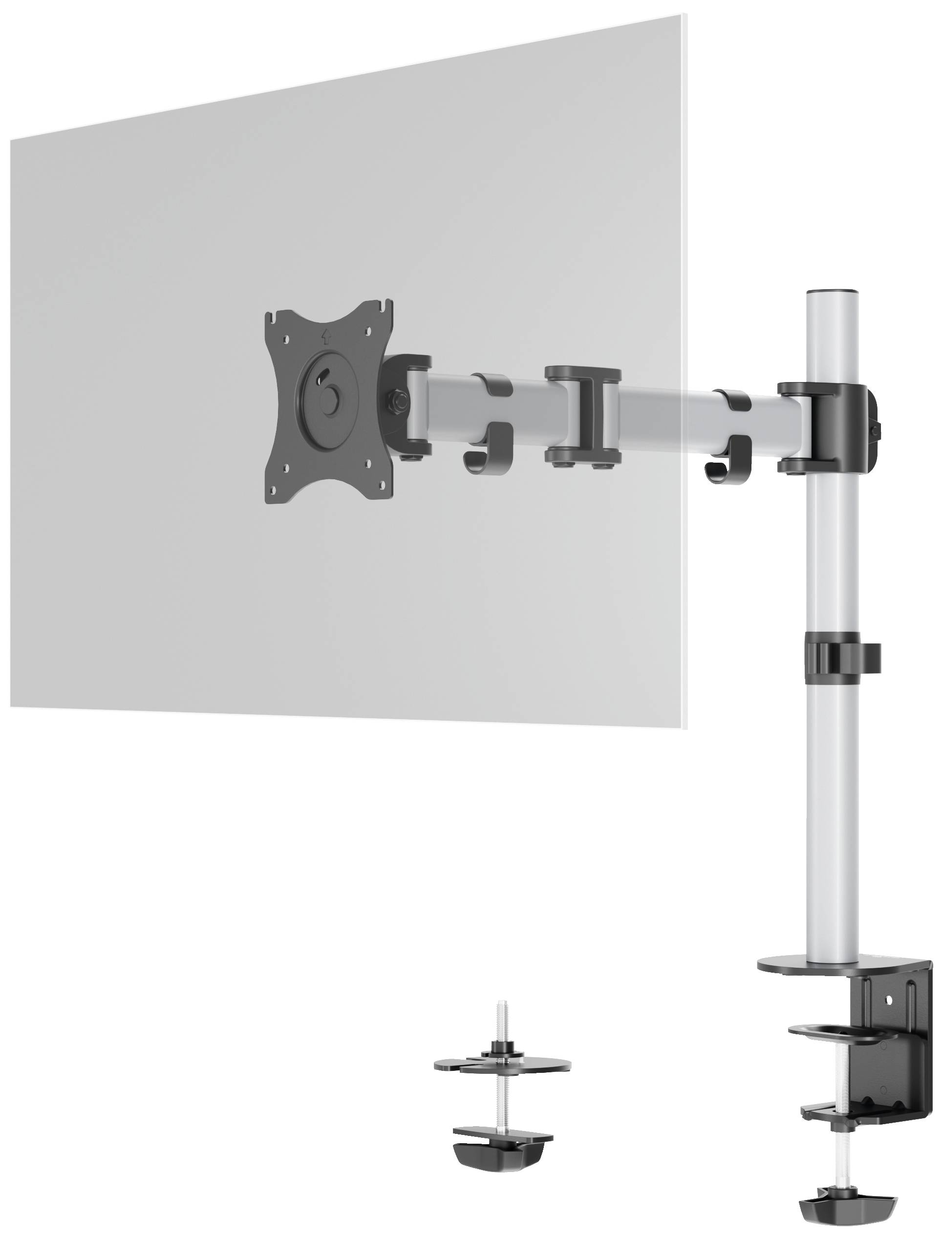 Durable SELECT 1fach Monitor-Tischhalterung 68,6 cm (27") Silber Drehbar, Höhenverstellbar, Neigbar, Schwenkbar