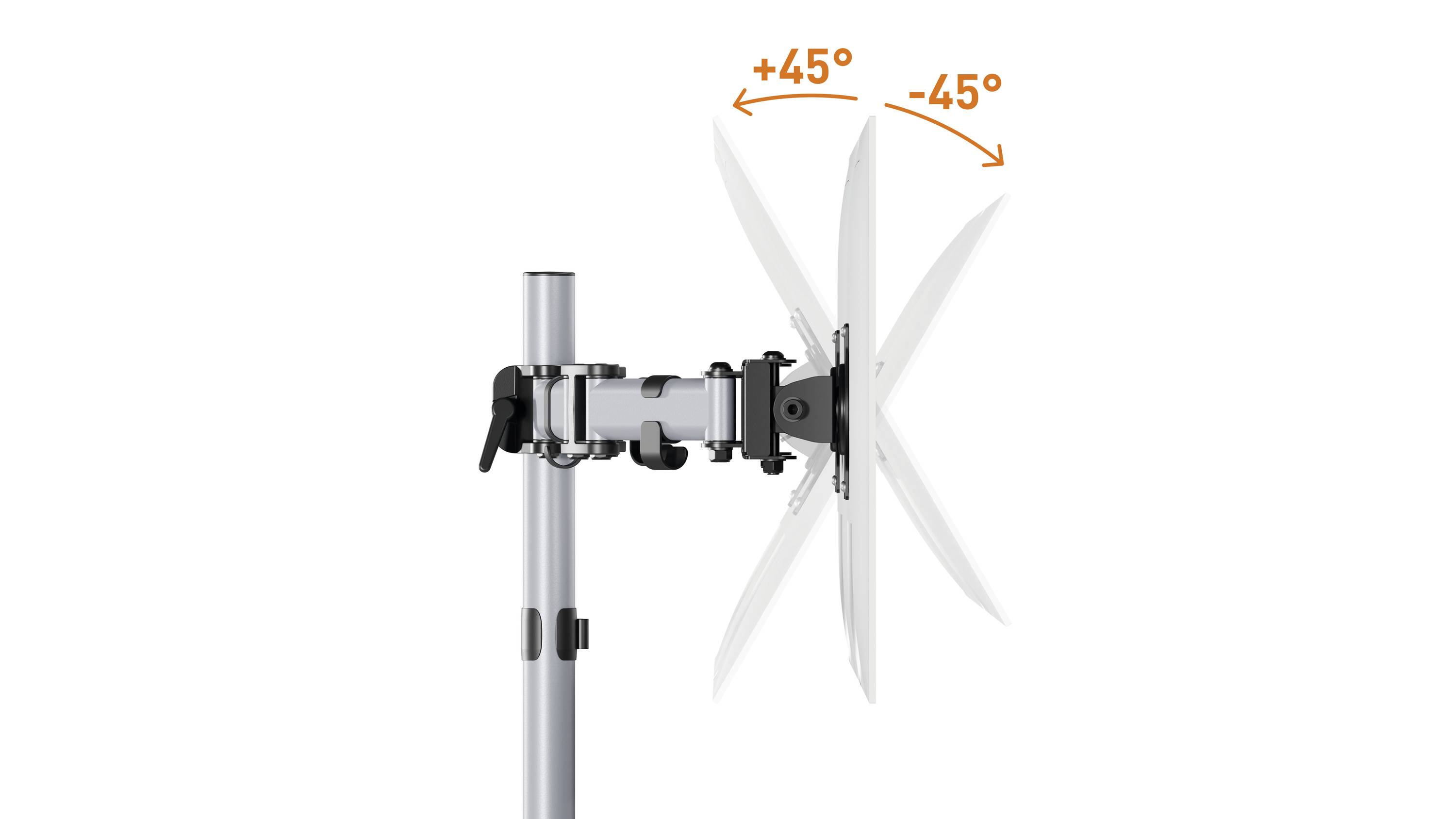 Durable SELECT 2fach Monitor-Tischhalterung 68,6 cm (27") Silber Drehbar, Höhenverstellbar, Neigbar, Schwenkbar