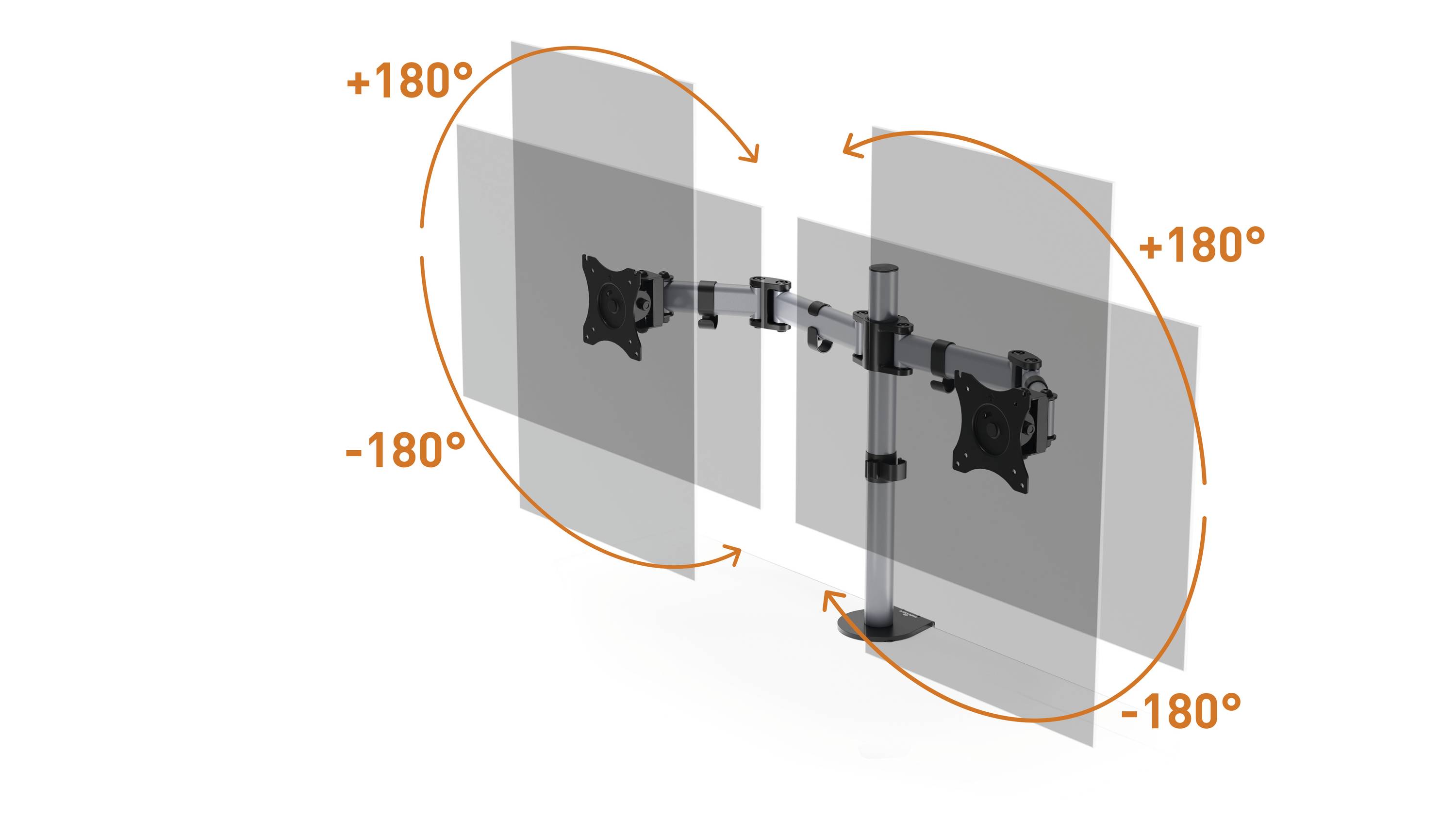 Durable SELECT 2fach Monitor-Tischhalterung 68,6 cm (27") Silber Drehbar, Höhenverstellbar, Neigbar, Schwenkbar