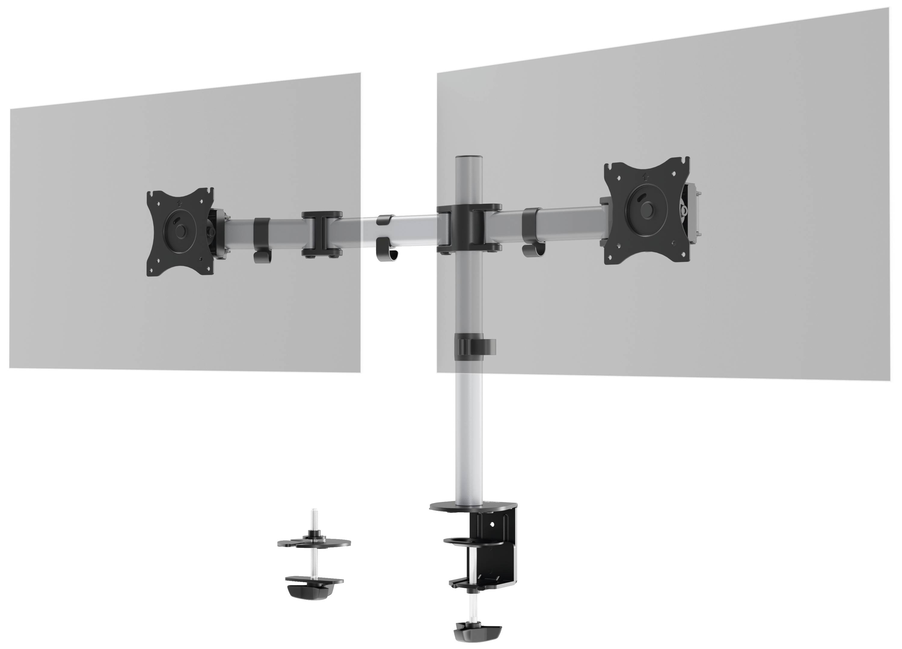 Durable SELECT Monitor-Tischhalterung 2 68,6 cm (27") Silber Drehbar, Höhenverstellbar, Neigbar, Schwenkbar