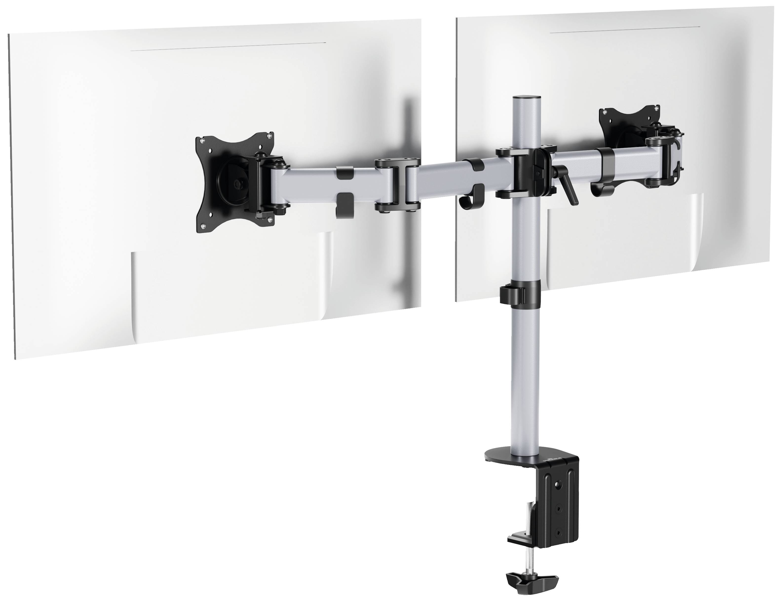 Durable SELECT 2fach Monitor-Tischhalterung 68,6 cm (27") Silber Drehbar, Höhenverstellbar, Neigbar, Schwenkbar