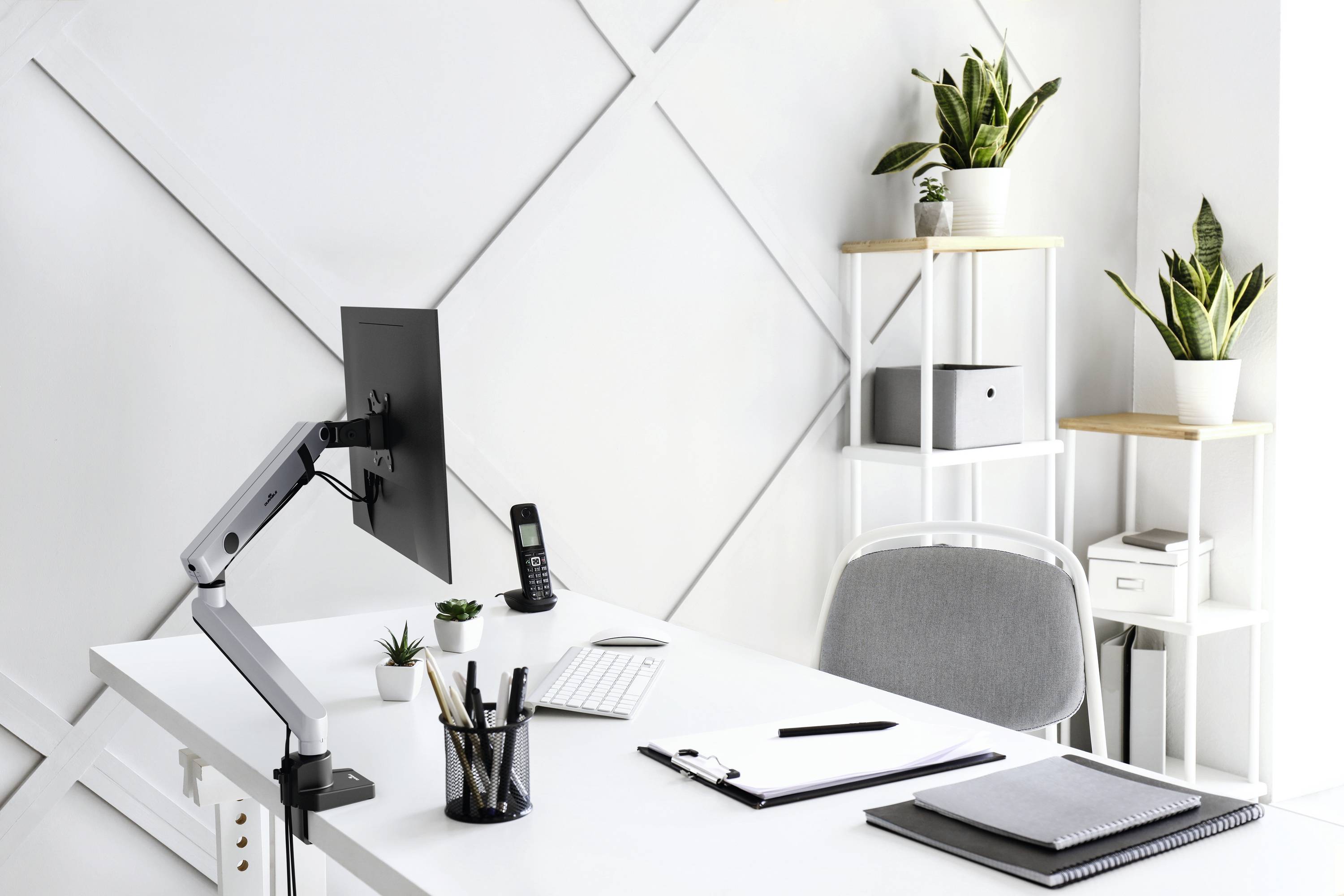 Durable SELECT PLUS 1fach Monitor-Tischhalterung 81,3 cm (32") Silber Drehbar, Höhenverstellbar, Neigbar, Schwenkbar