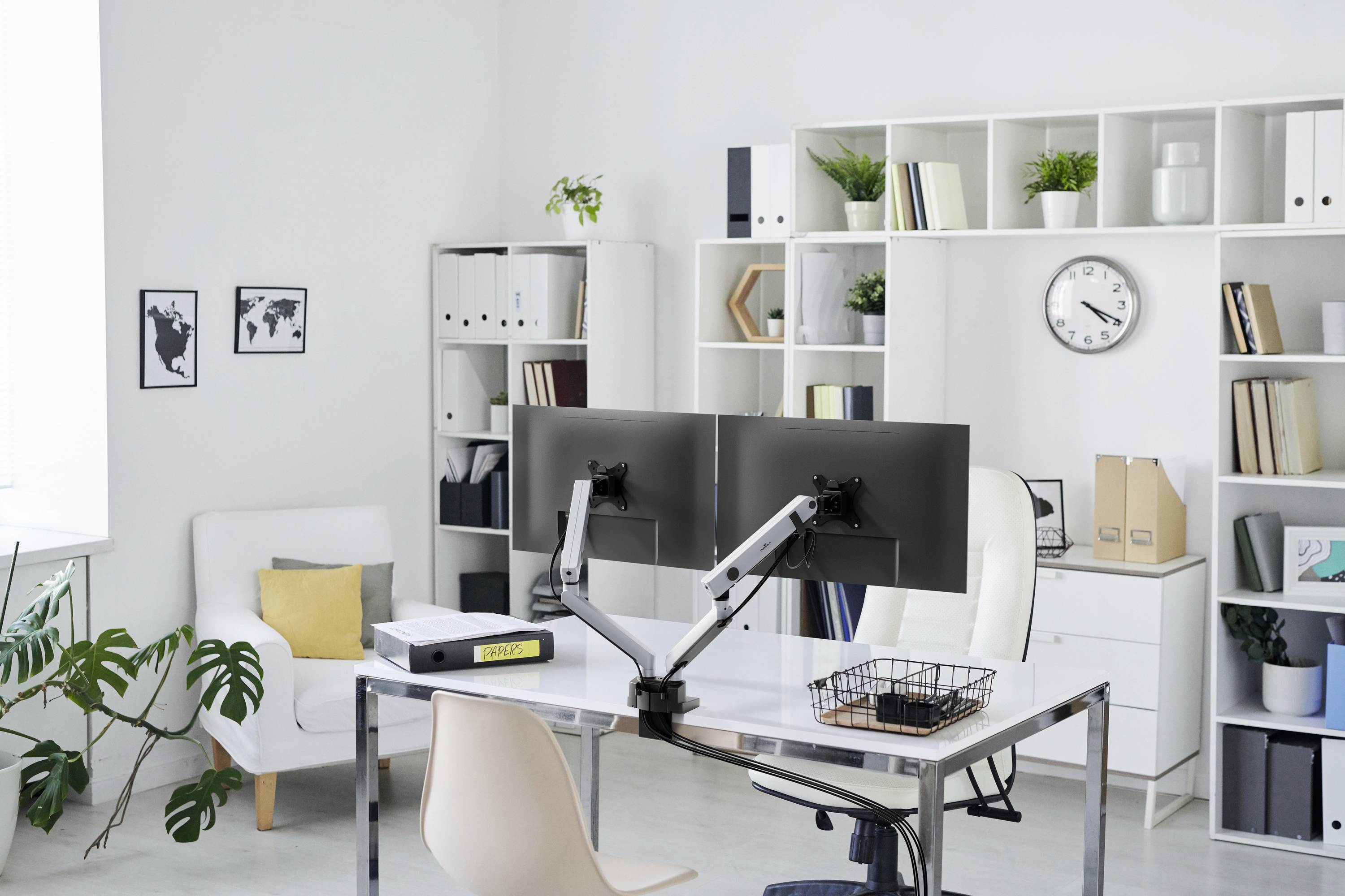 Durable SELECT PLUS Monitor-Tischhalterung 2 Display(s) 81,3 cm (32") Silber Drehbar, Höhenverstellbar, Neigbar, Schwenkbar