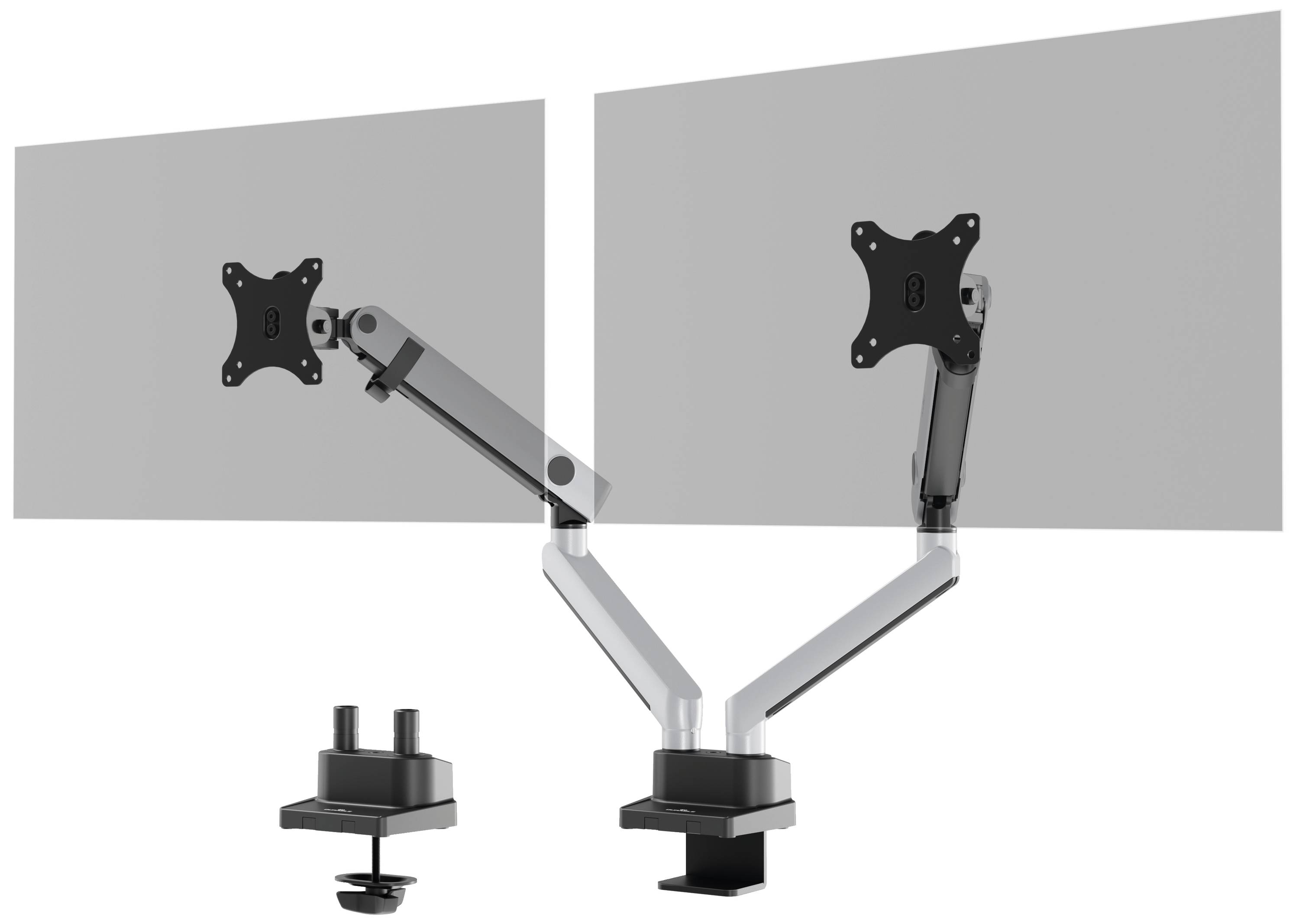 Durable SELECT PLUS Monitor-Tischhalterung 2 Display(s) 81,3 cm (32") Silber Drehbar, Höhenverstellbar, Neigbar, Schwenkbar