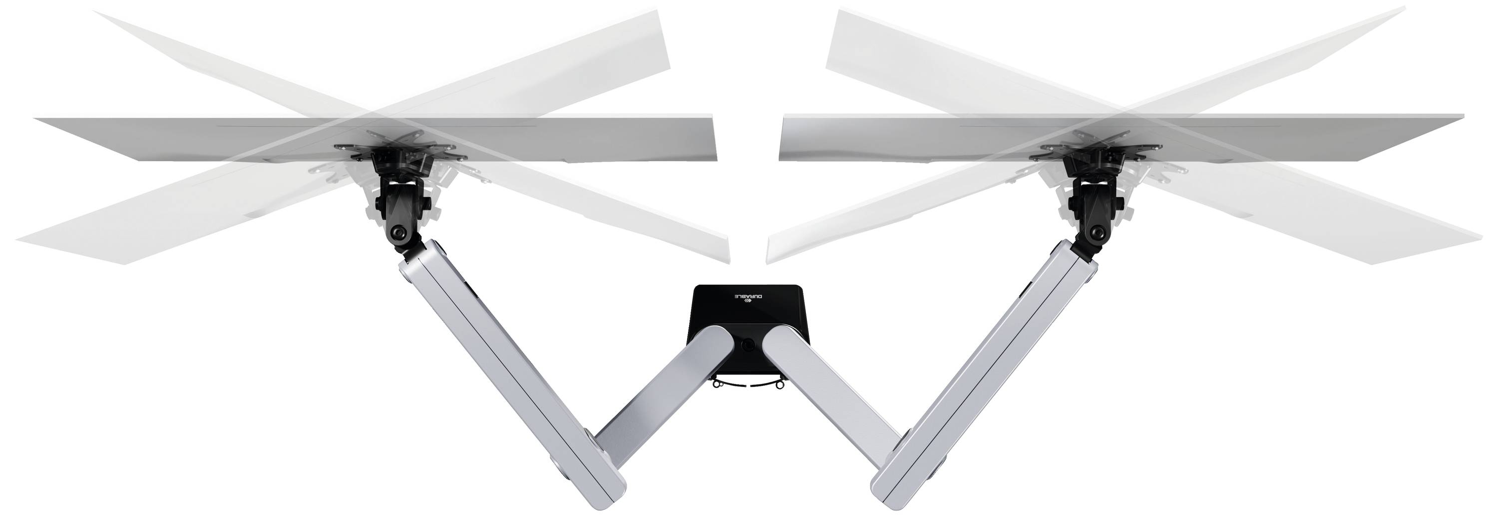 Durable SELECT PLUS 2fach Monitor-Tischhalterung 81,3 cm (32") Silber Drehbar, Höhenverstellbar, Neigbar, Schwenkbar