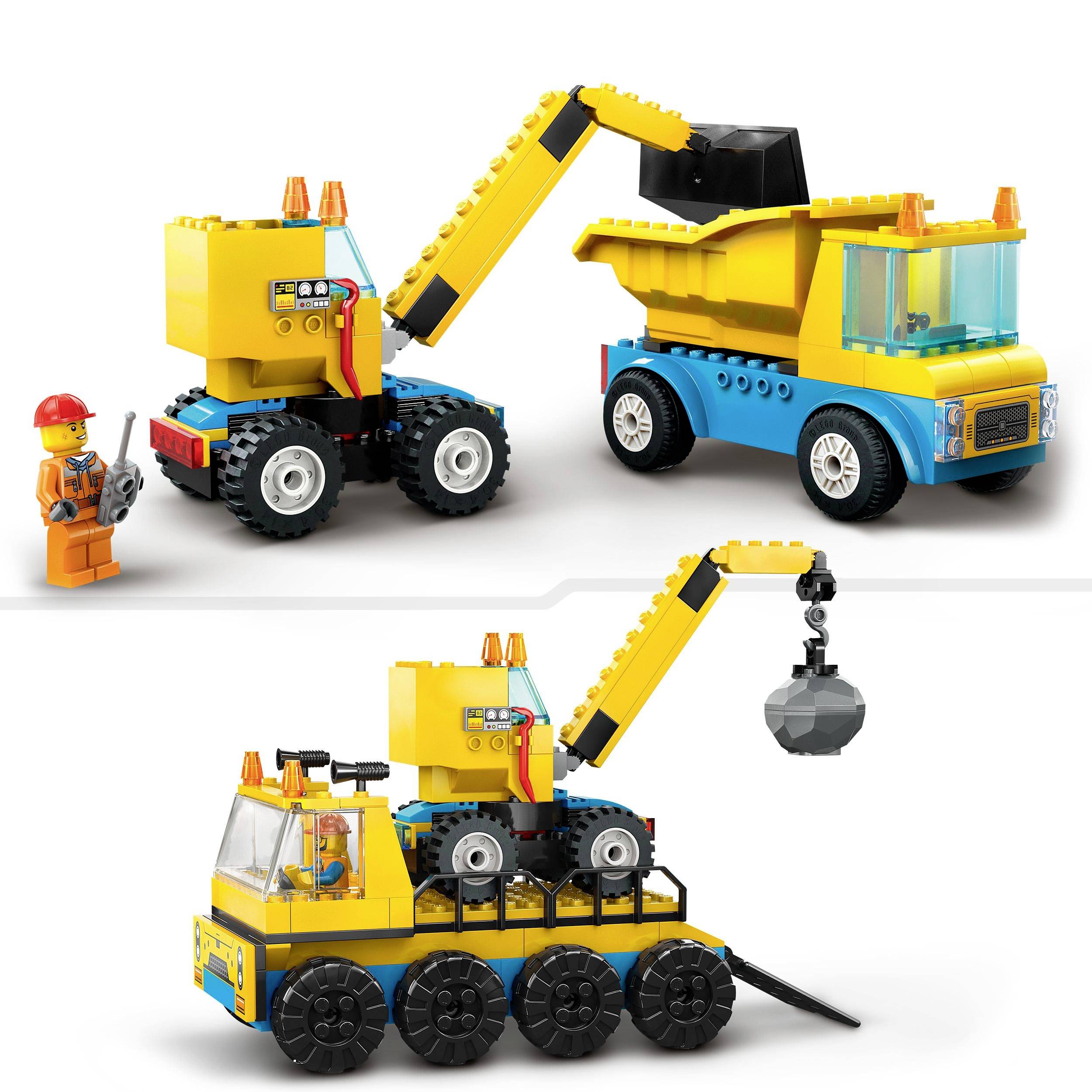 60391 LEGO® CITY Baufahrzeuge und Kran mit Abrissbirne