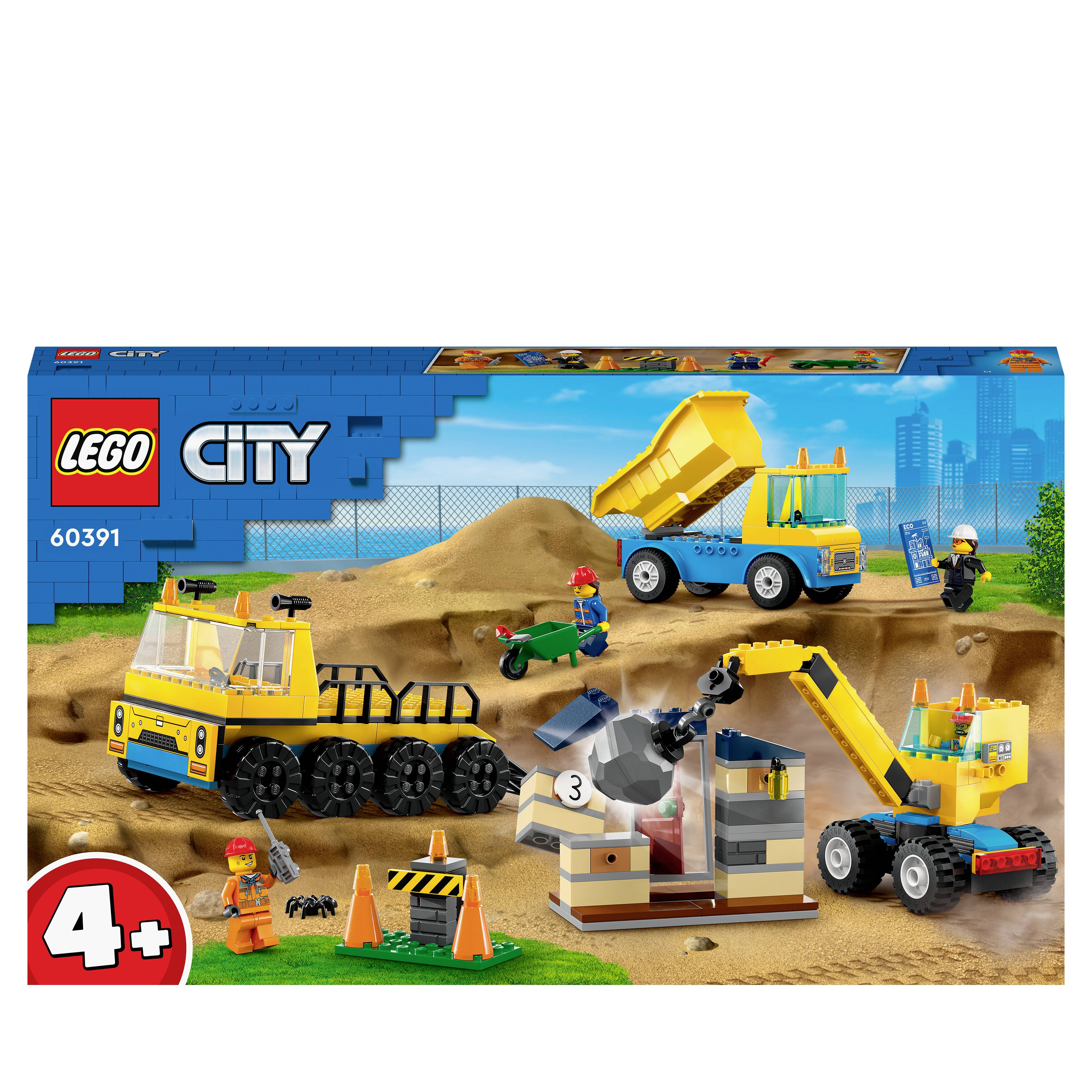60391 LEGO® CITY Baufahrzeuge und Kran mit Abrissbirne