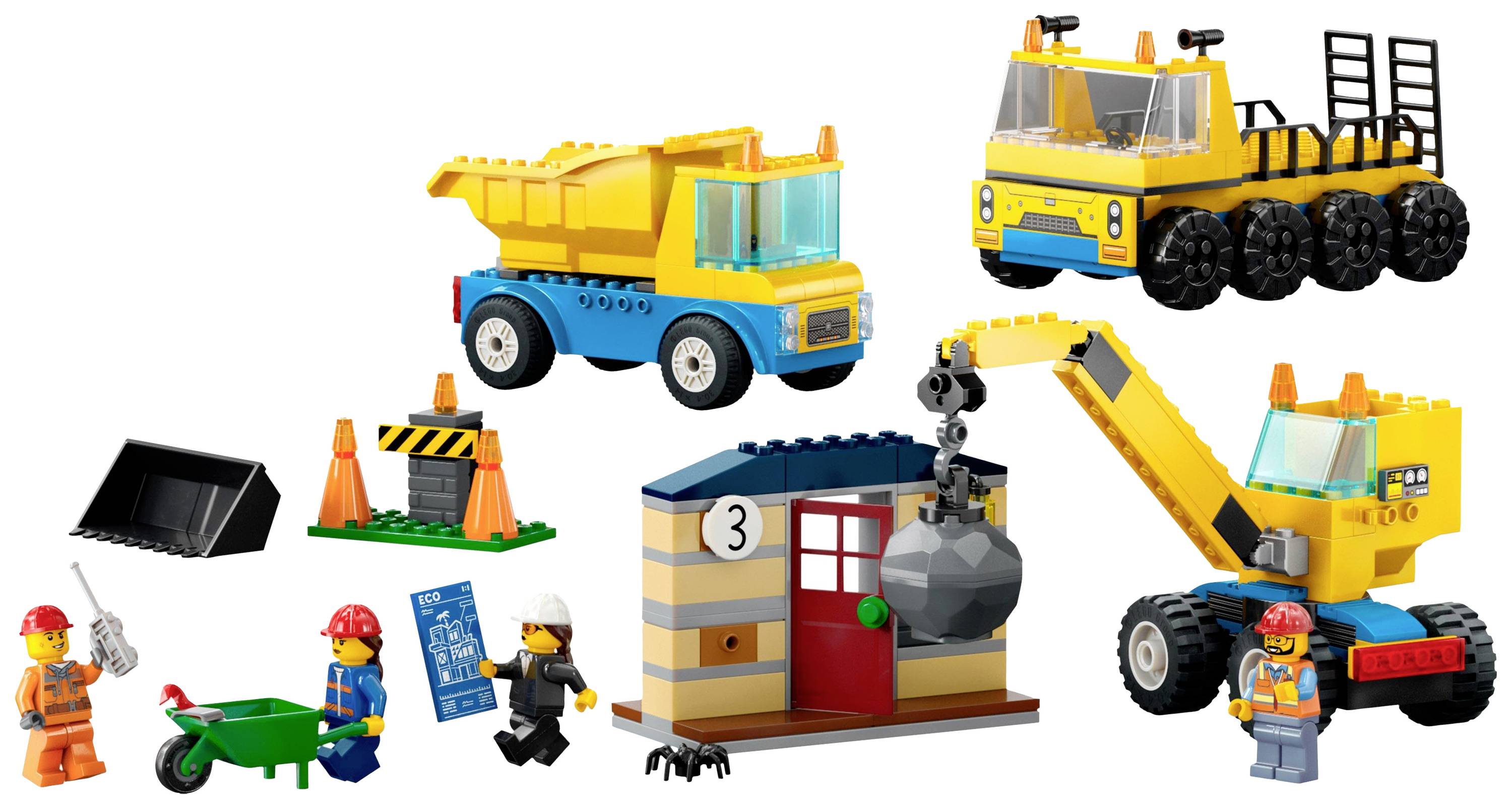 60391 LEGO® CITY Baufahrzeuge und Kran mit Abrissbirne