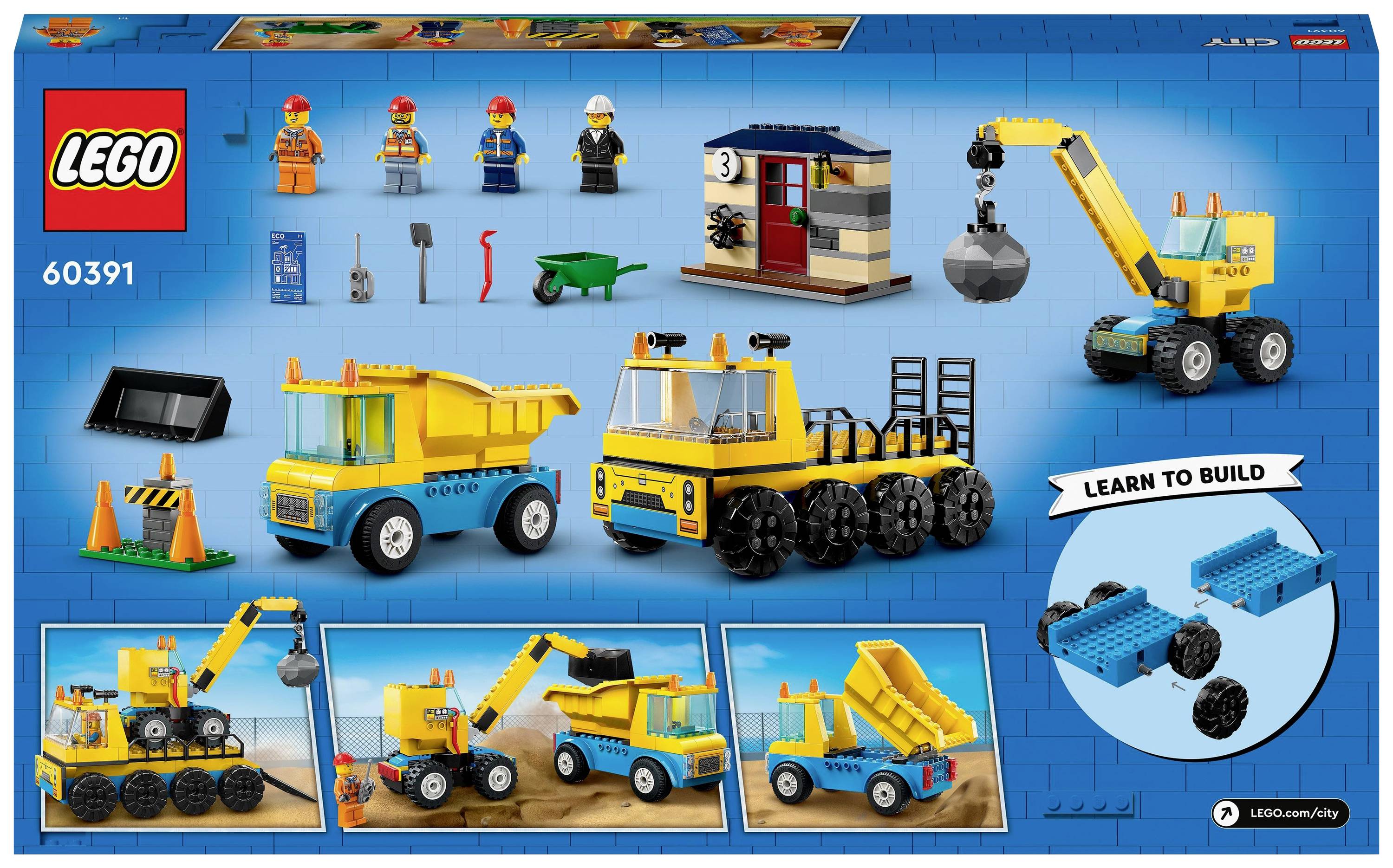 60391 LEGO® CITY Baufahrzeuge und Kran mit Abrissbirne