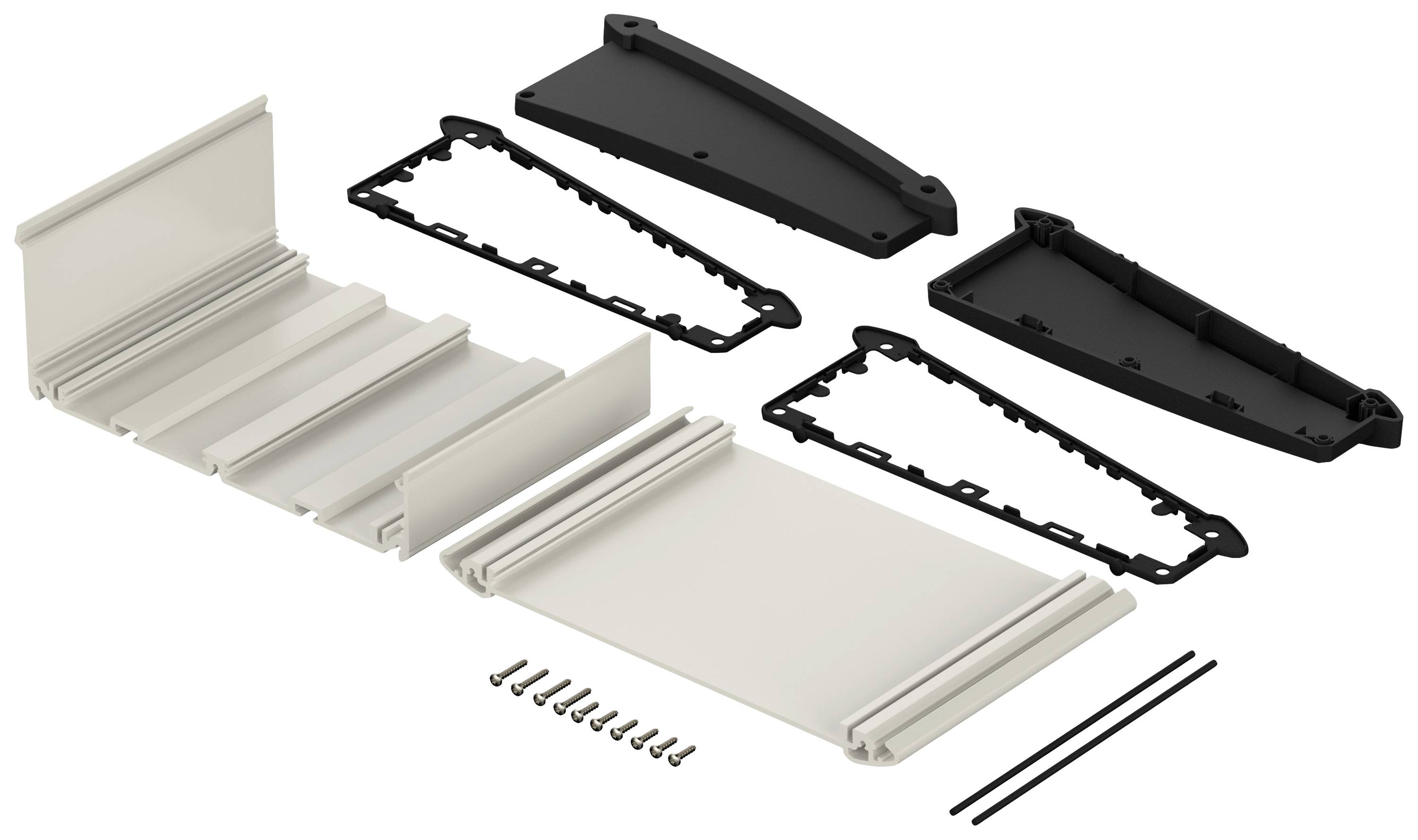 Bopla Alu-Topline ATPH-IP 2385-0150 SET Pult-Gehäuse (L x B x H) 232.60 x 150 x 86.20mm Aluminium, ABS Natur, Schwarz (RAL 9005)