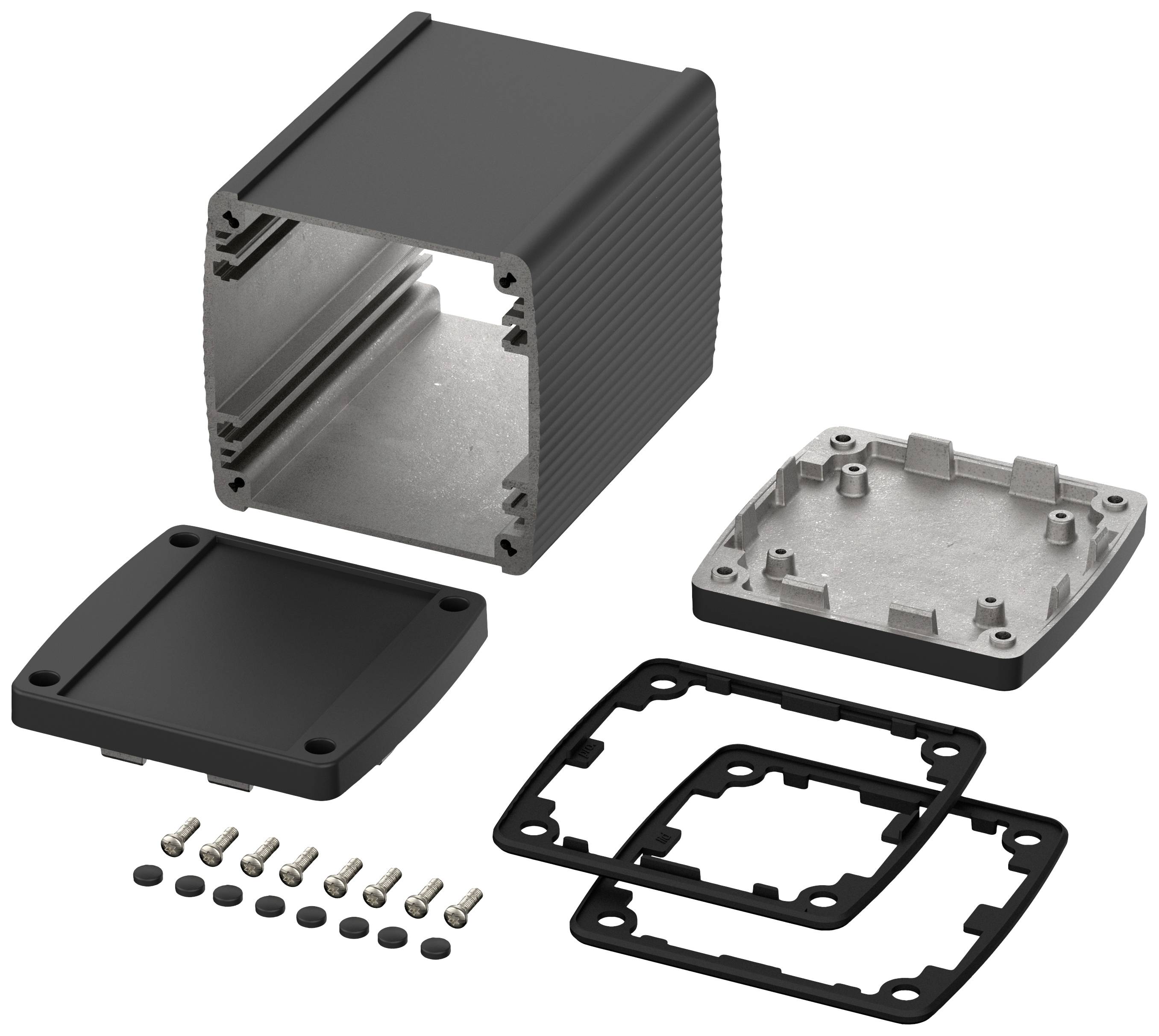 Bopla Alubos ABP 880-0100 SET 84090100.HMT1 Profil-Gehäuse 84 x 82 x 100 Aluminium Schwarz (RAL 9005) 1St.