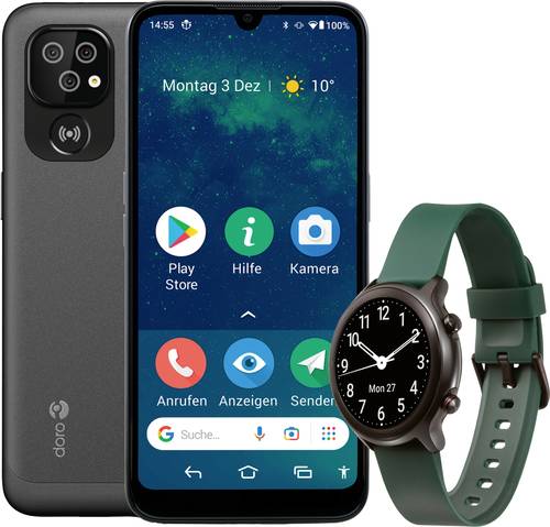 Doro 8100 + Watch Senioren-Smartphone 32GB 15.5cm (6.1 Zoll) Grün Android™ 11
