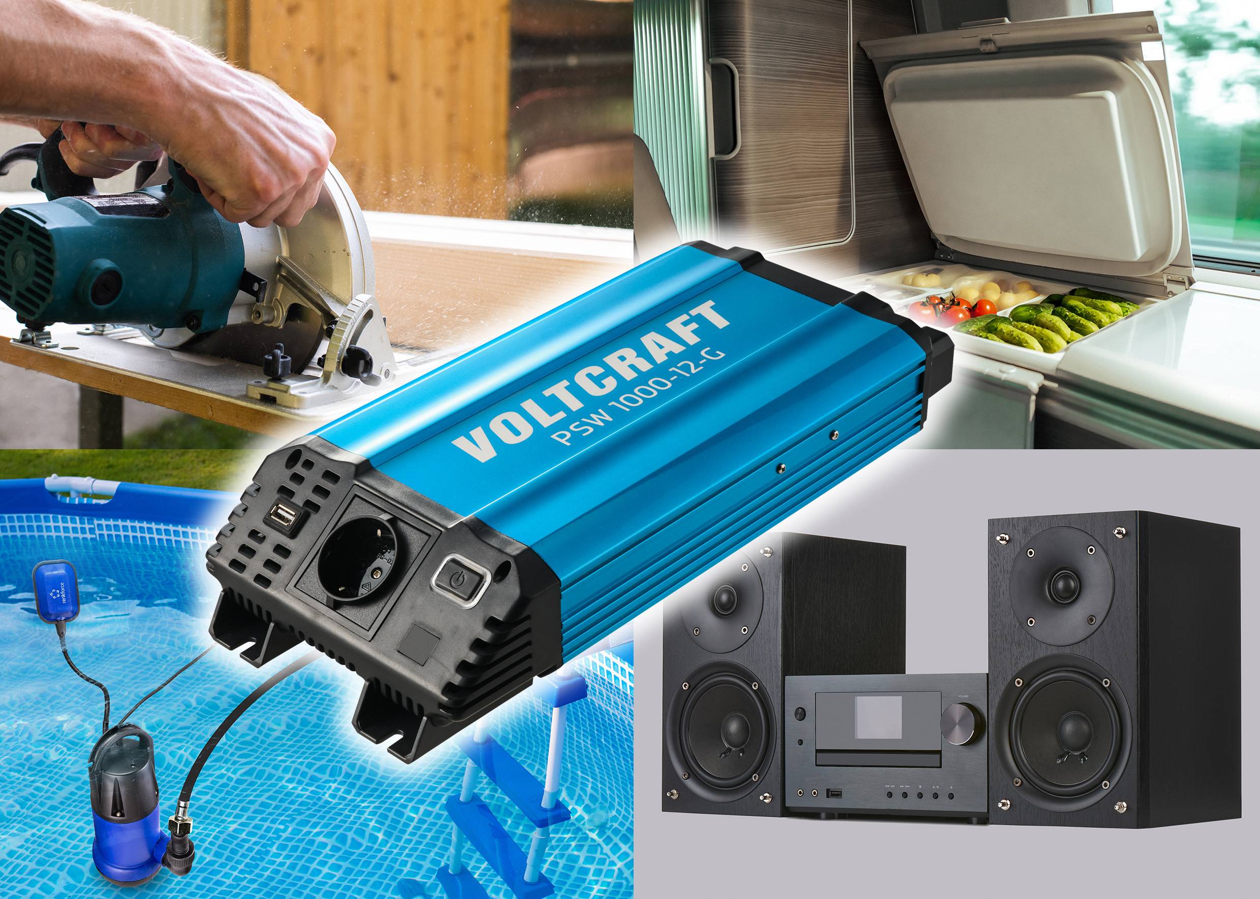 VOLTCRAFT Wechselrichter PSW 1000-12-G 1000 W - 230 V/AC reine Sinuswelle