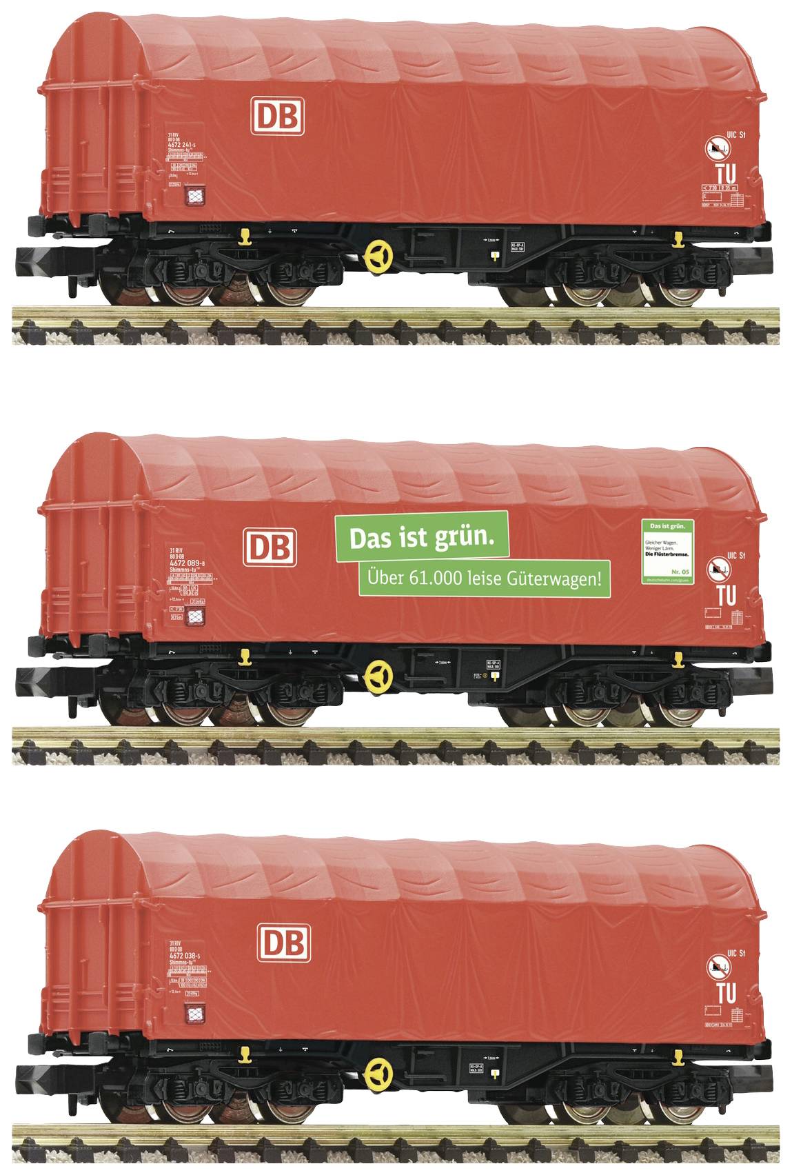 Fleischmann 6660014 N 3er Set Schiebeplanenwagen der DB AG