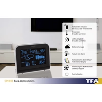 TFA Dostmann SPHERE 35.1148.01 Funk-Wetterstation Vorhersage für 12 bis 24 Stunden Anzahl Sensoren max. 1 TFA Dostmann SPHERE 35.1148.01 Funk-Wetterstation Vorhersage für 12 bis 24 Stunden Anzahl Sensoren max. 1